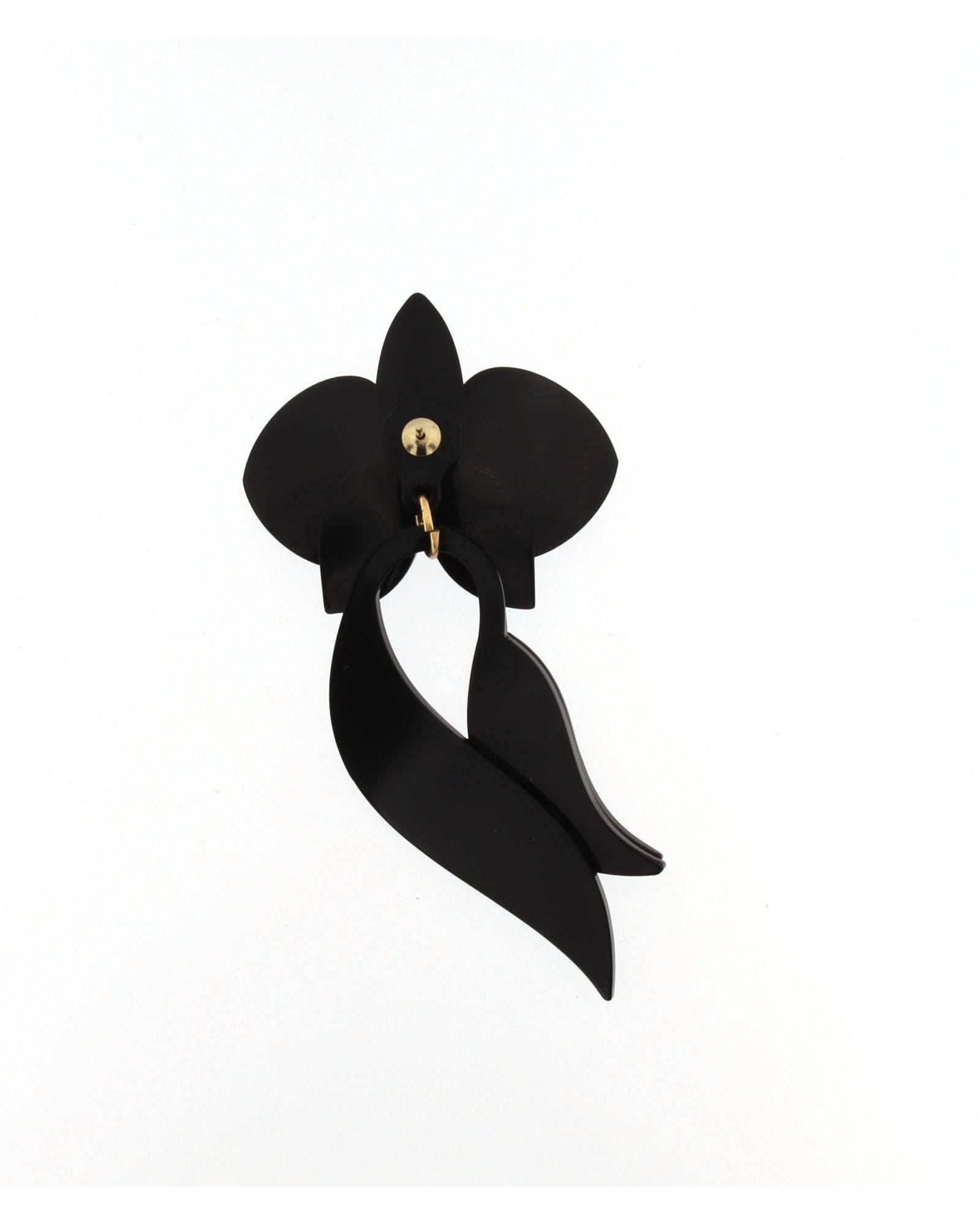 Pendiente Orquídea negro