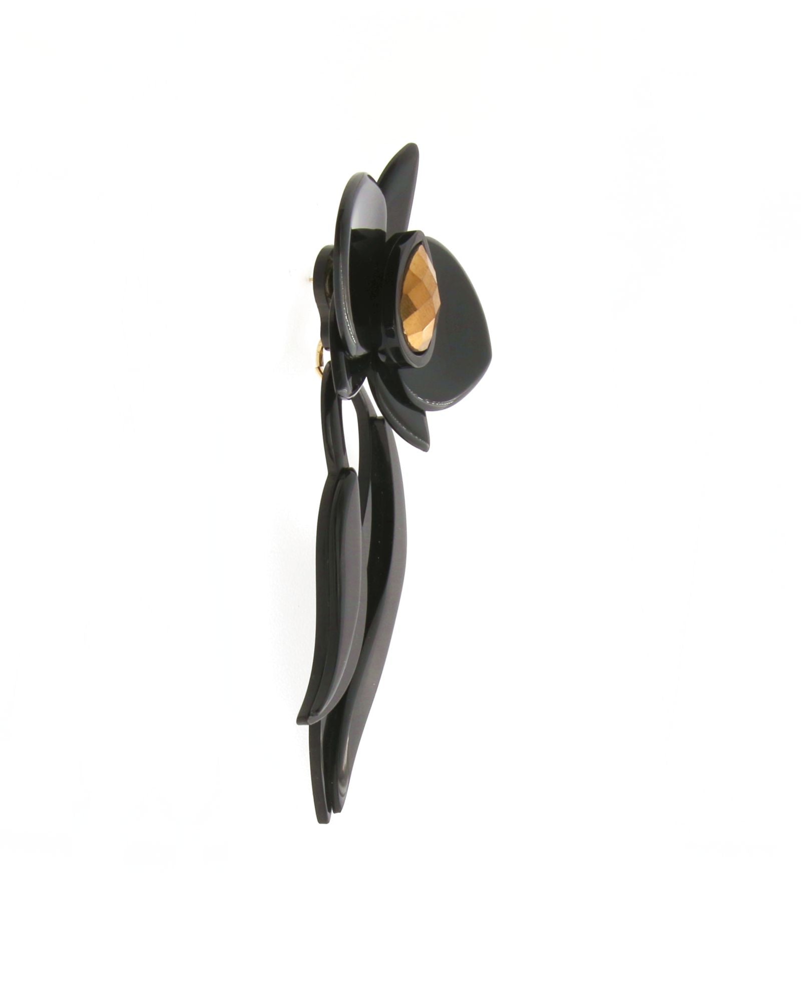 Pendiente Orquídea negro