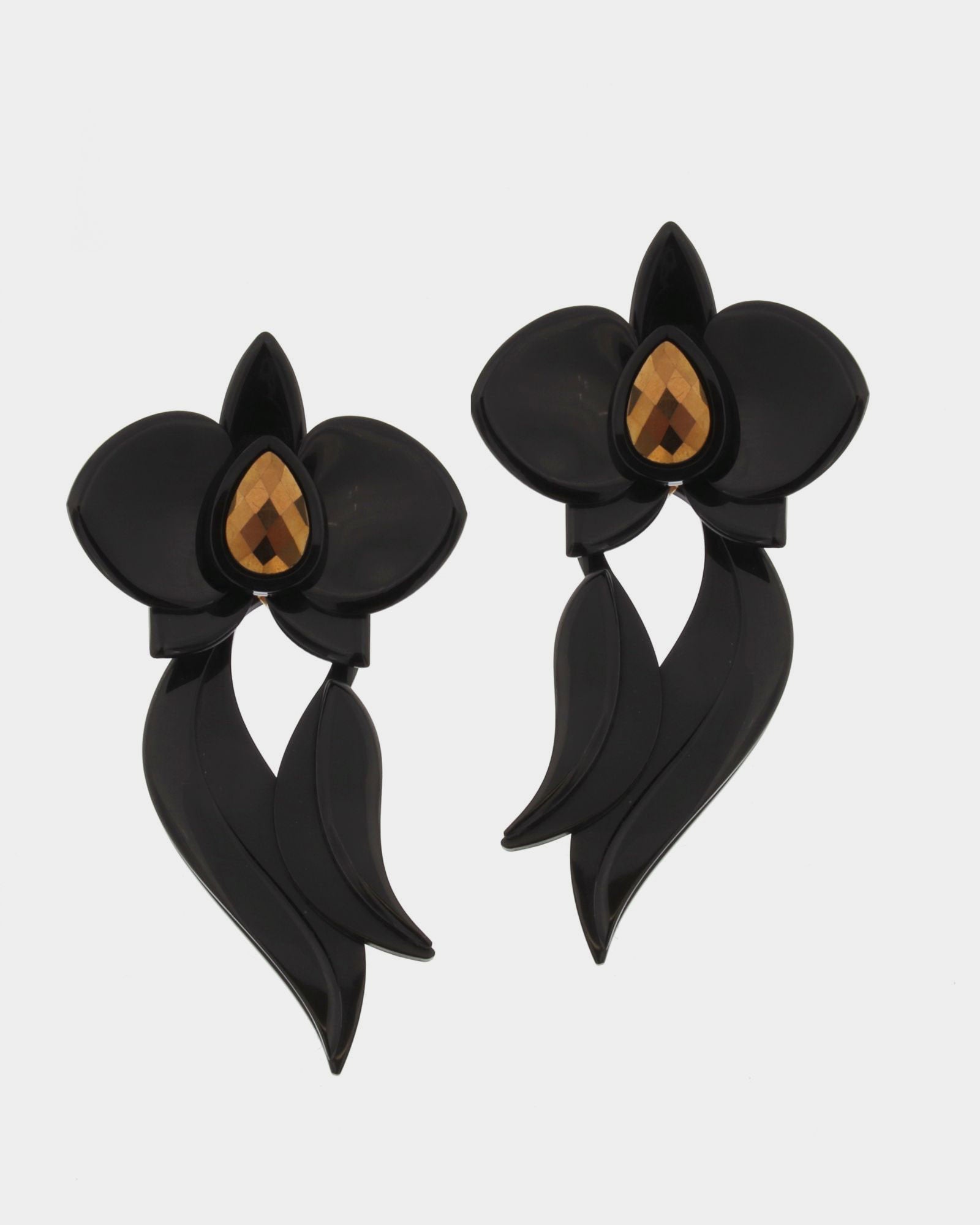 Pendiente Orquídea negro