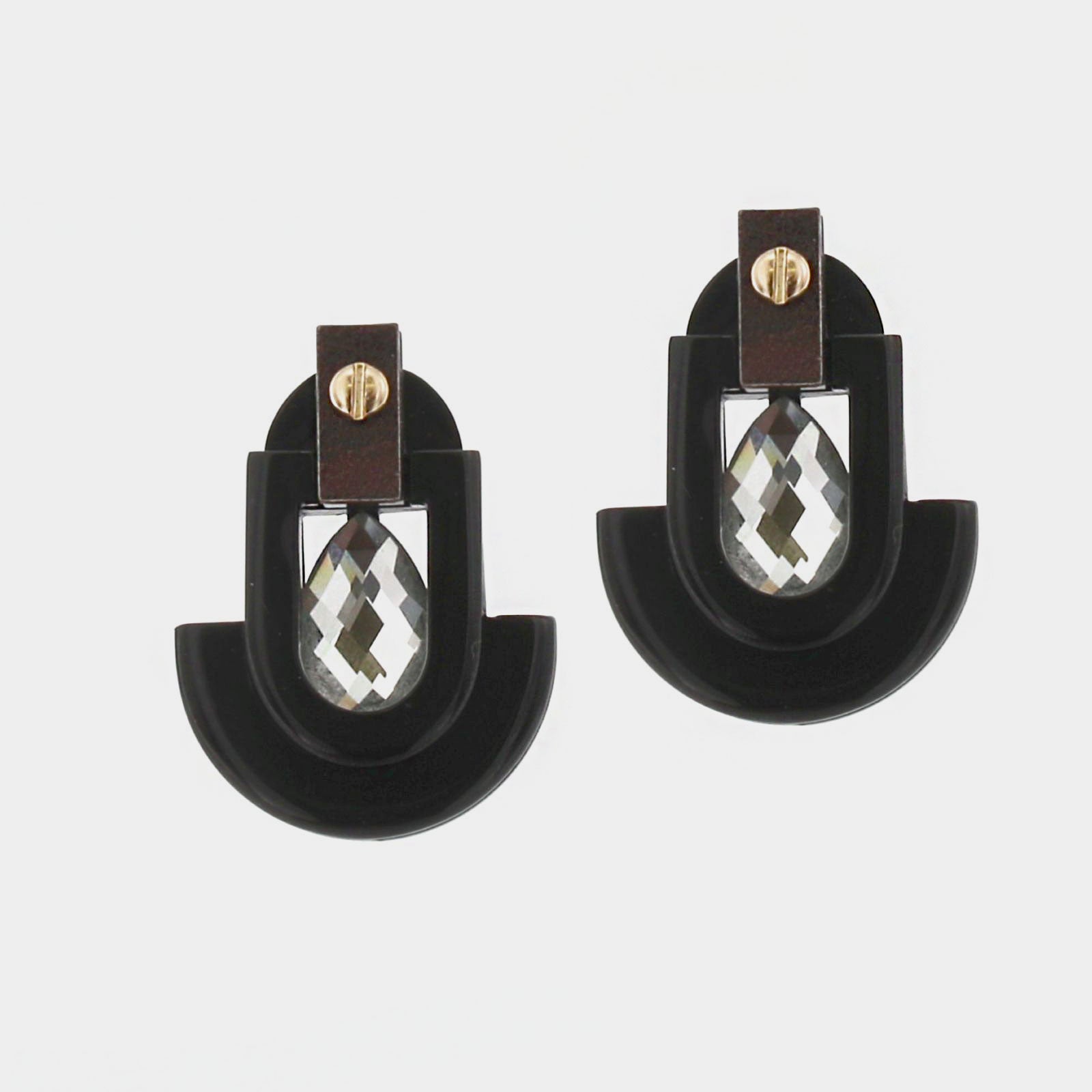 Pendiente Gota Deco negro