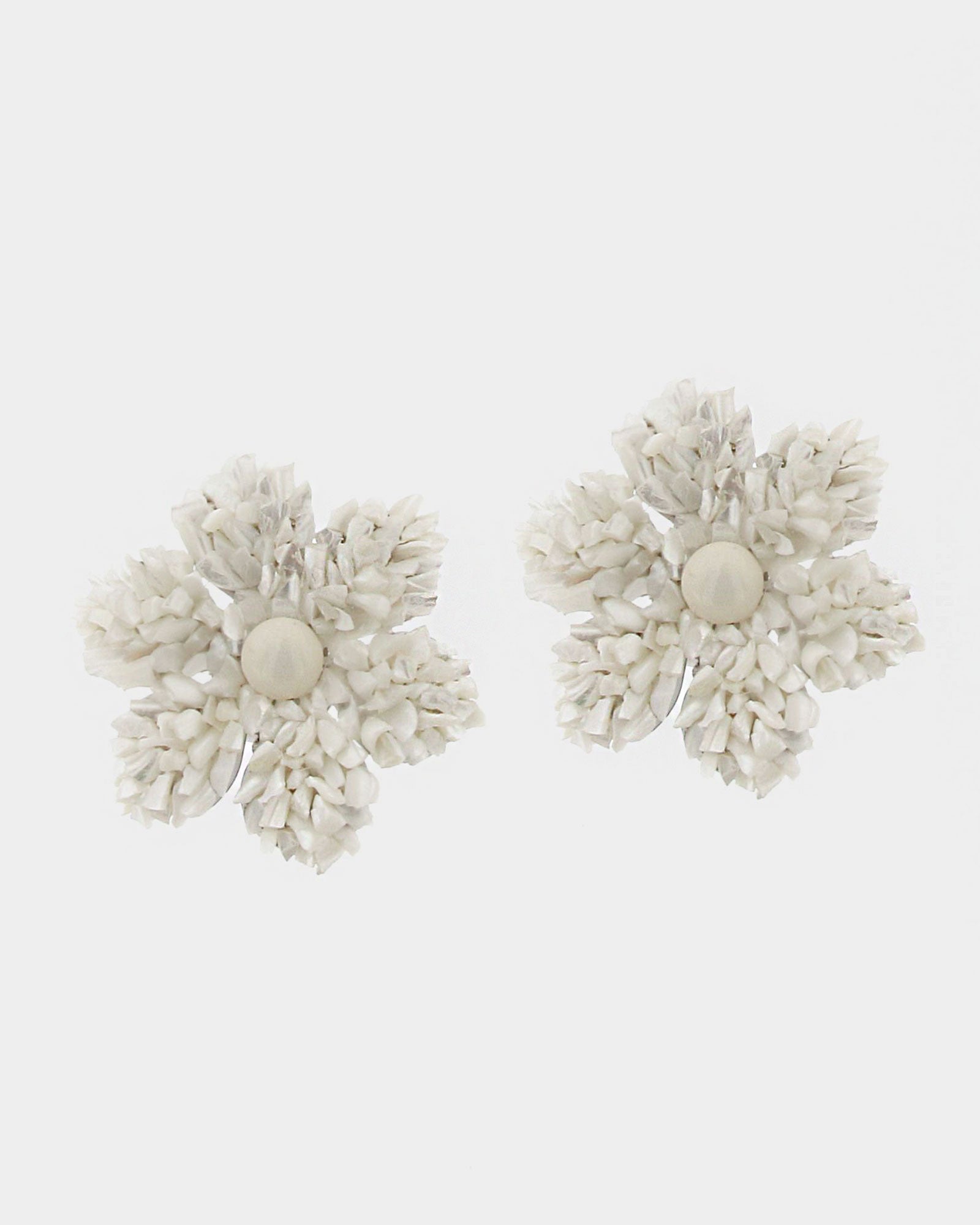 Boucles d'oreilles en nacre en forme de fleur 