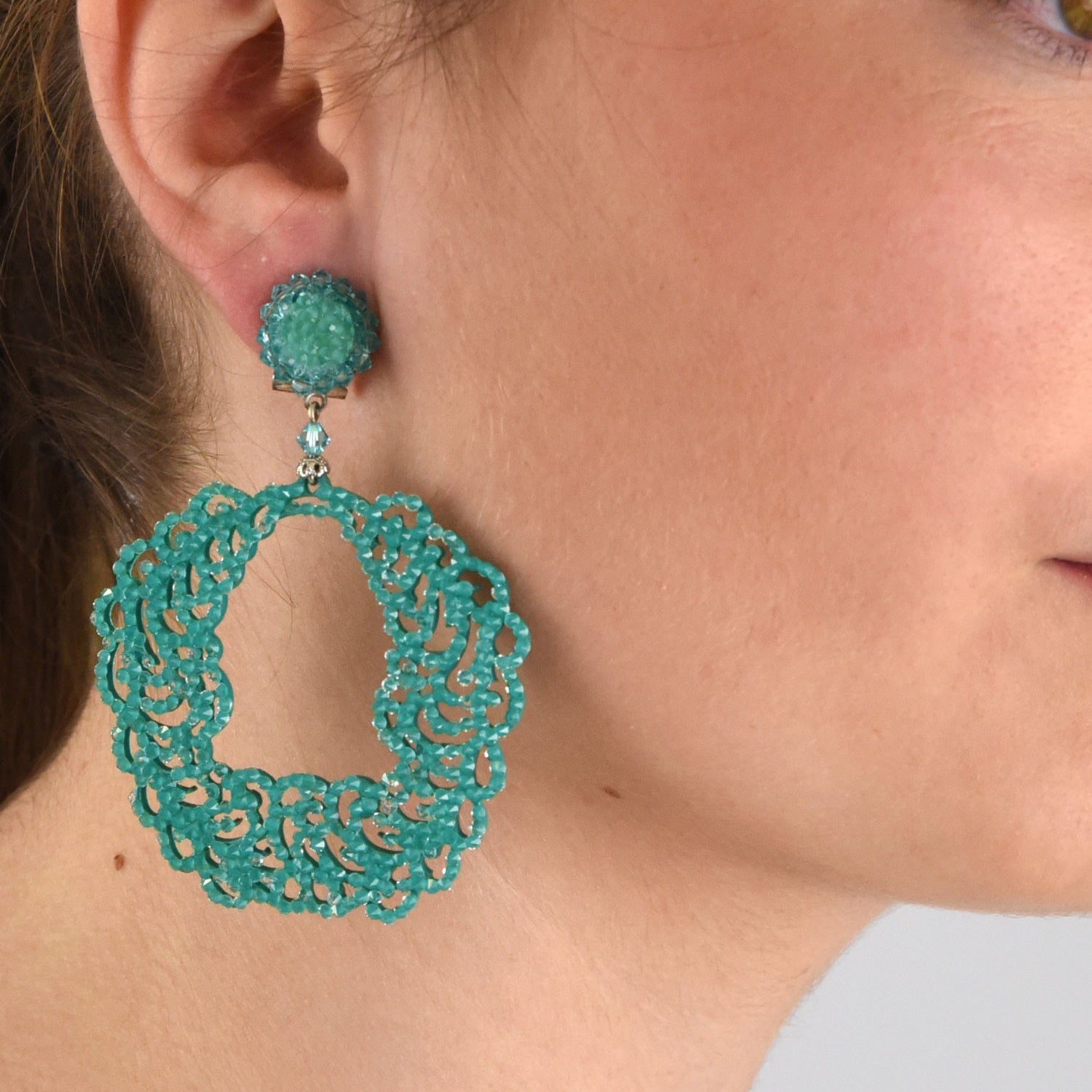 Boucles d'oreilles Swarovski Dublos vertes
