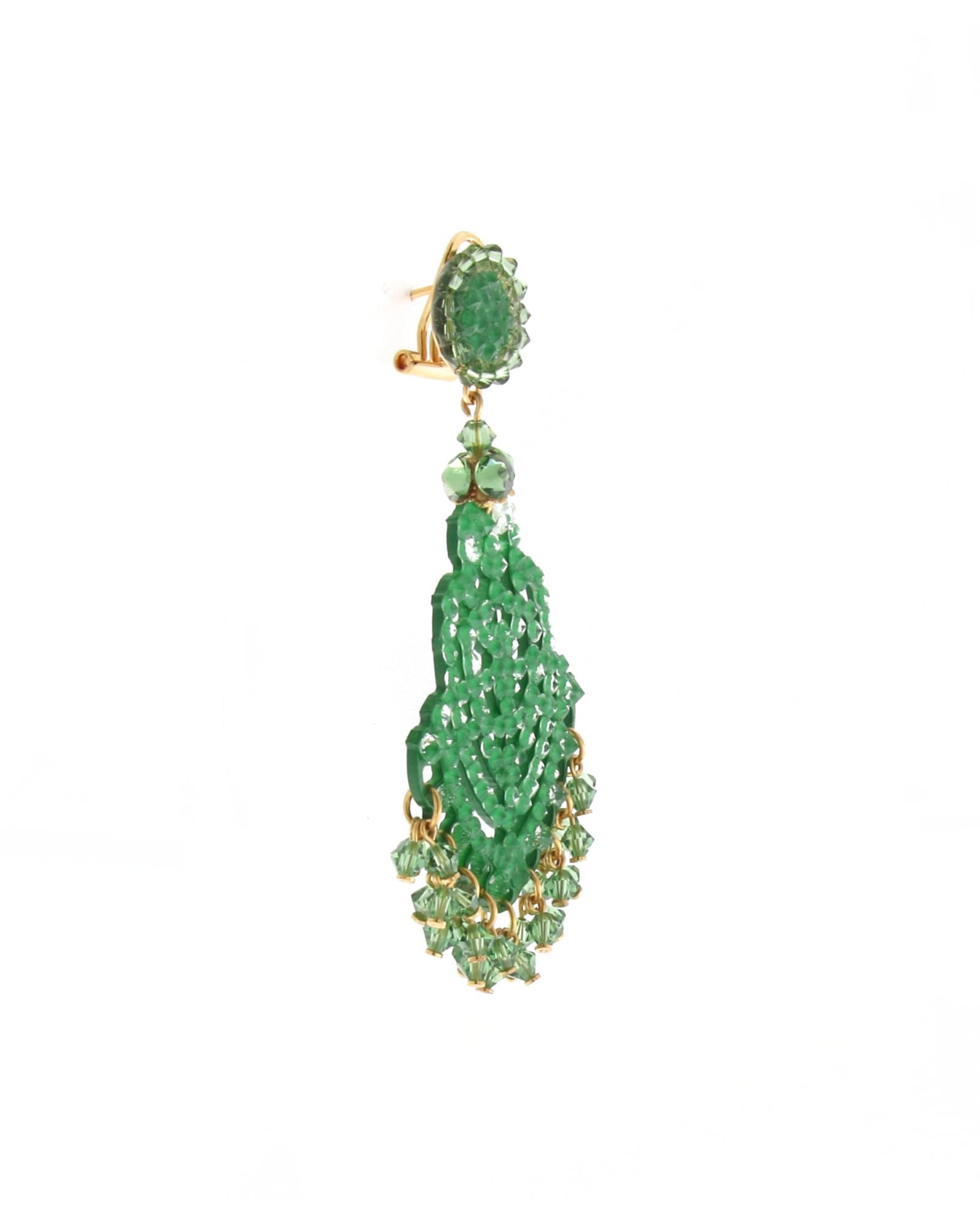 Dublos Swarovski green earrings