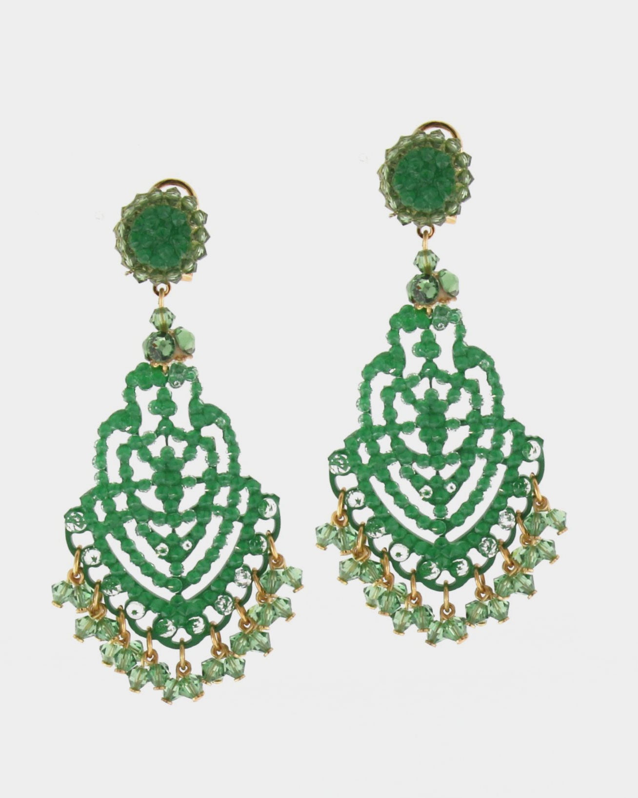 Dublos Swarovski green earrings