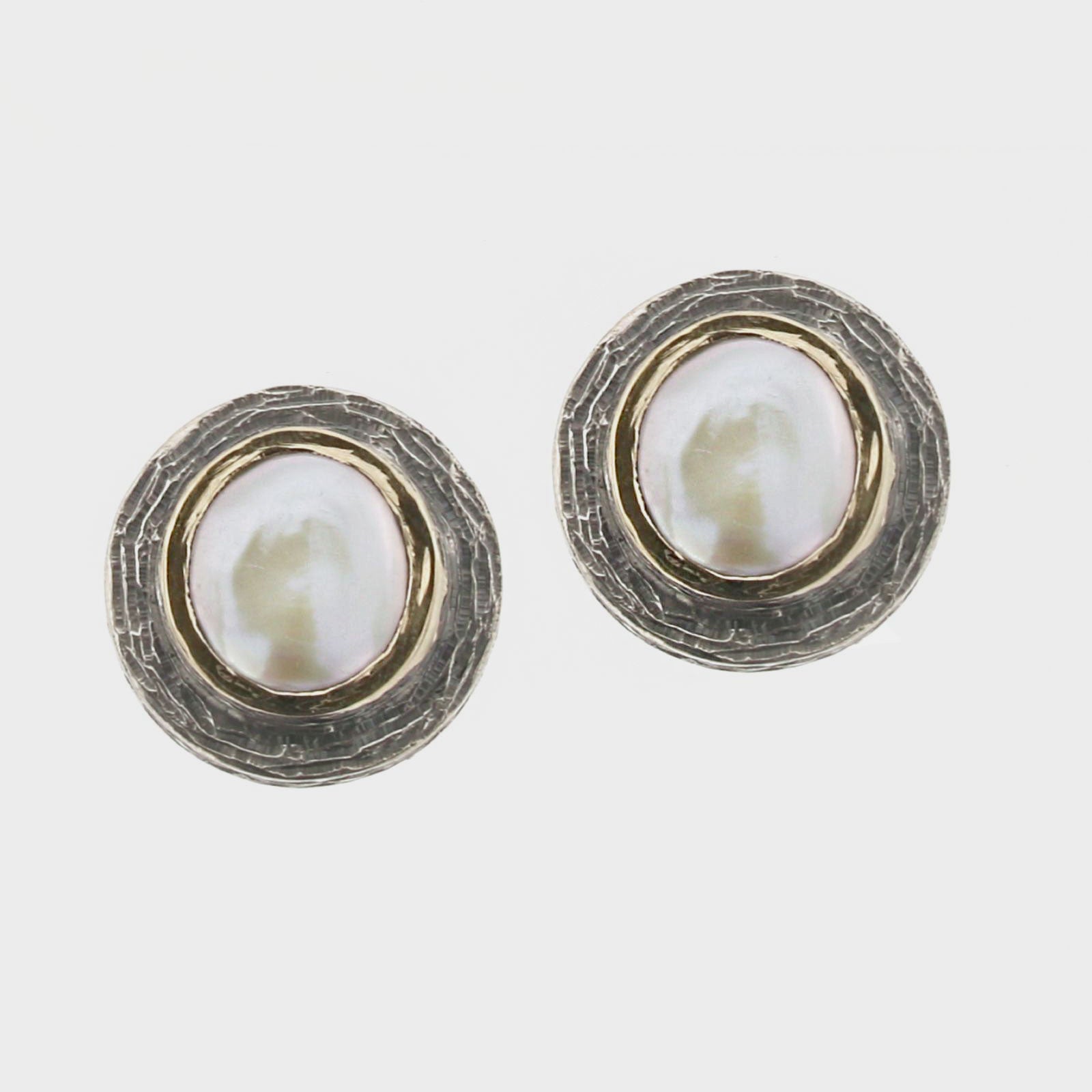 Pendiente plata y perla