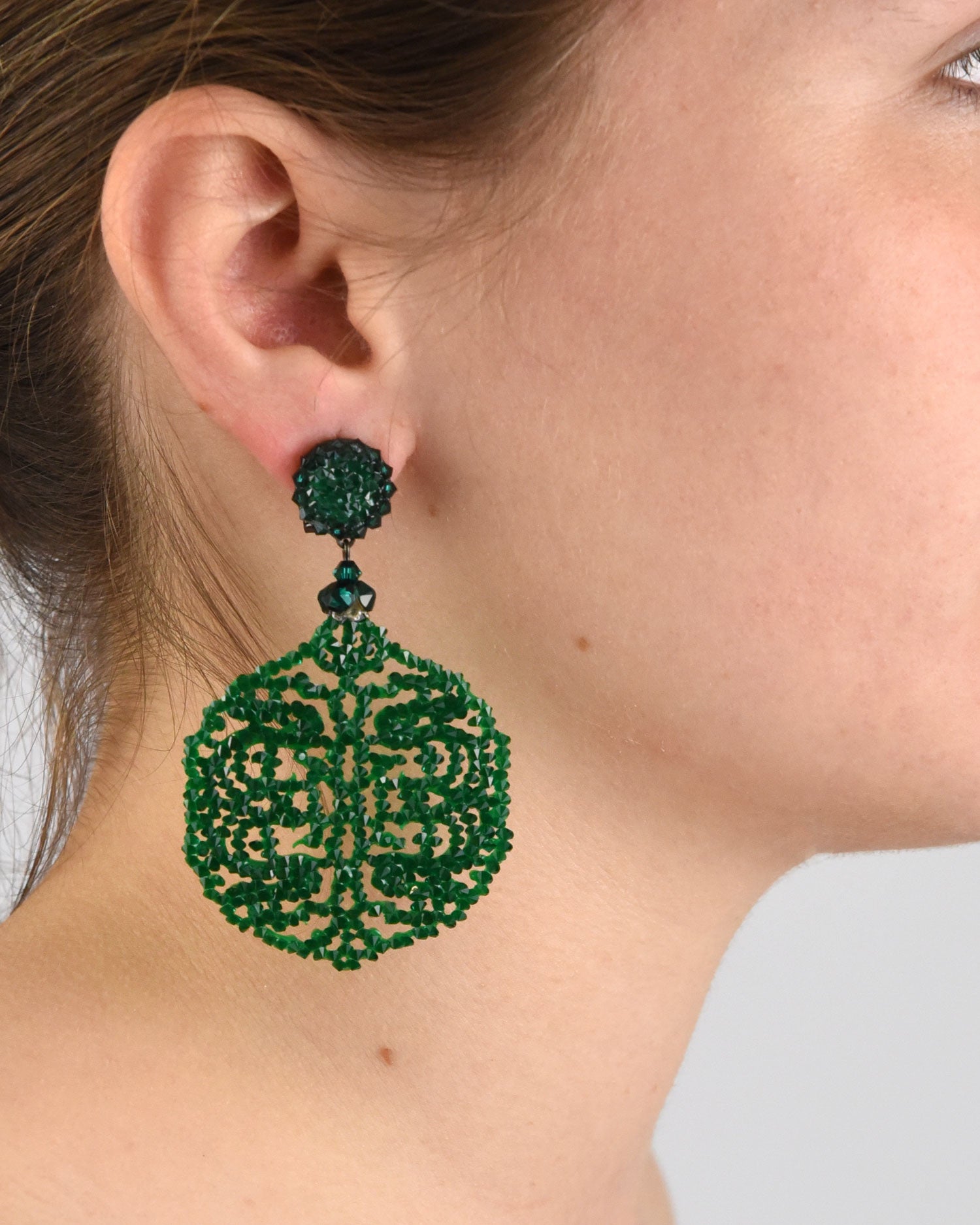 Swarovski Dublos green earrings