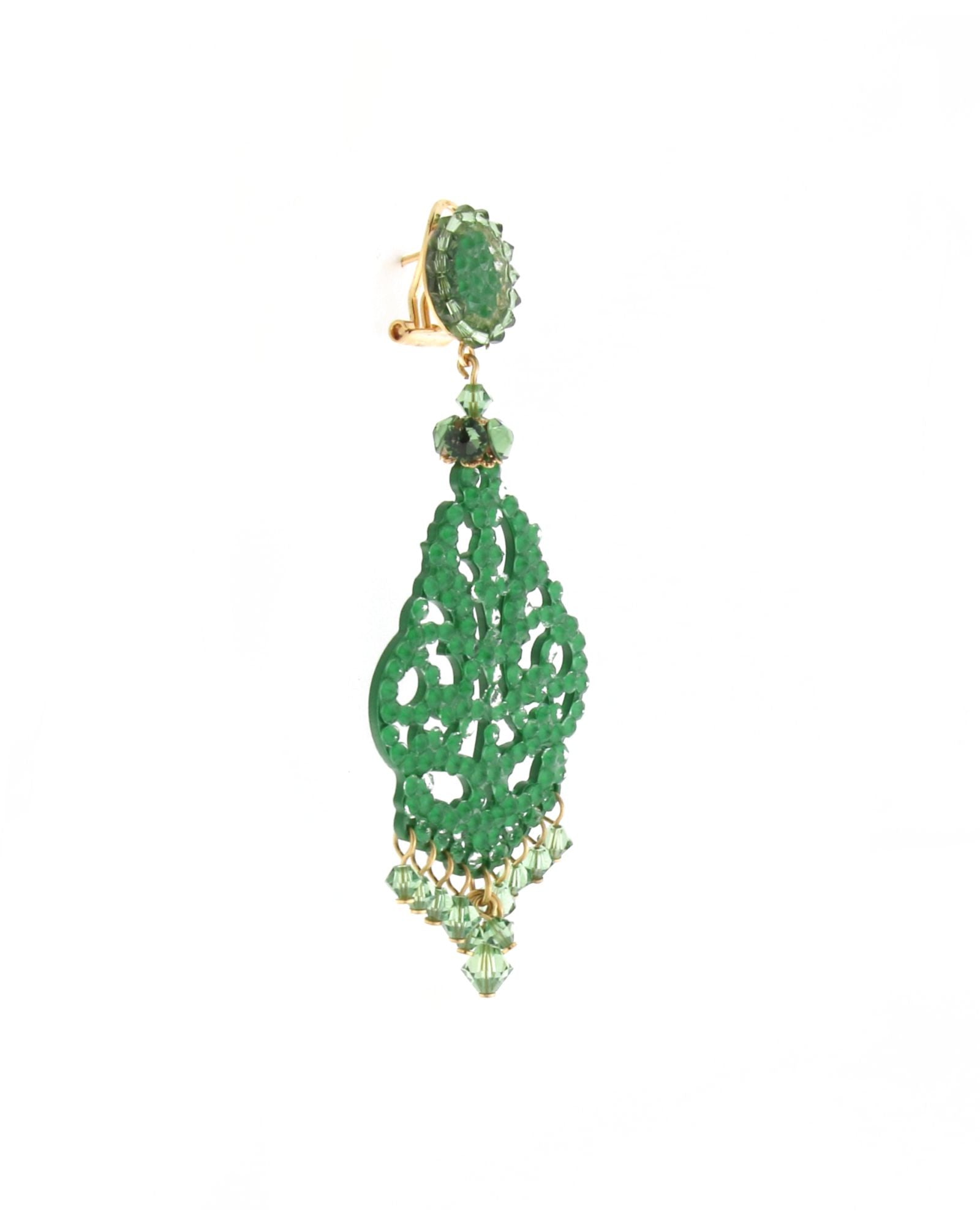 Pendientes Dublos cristales Swarovski verde