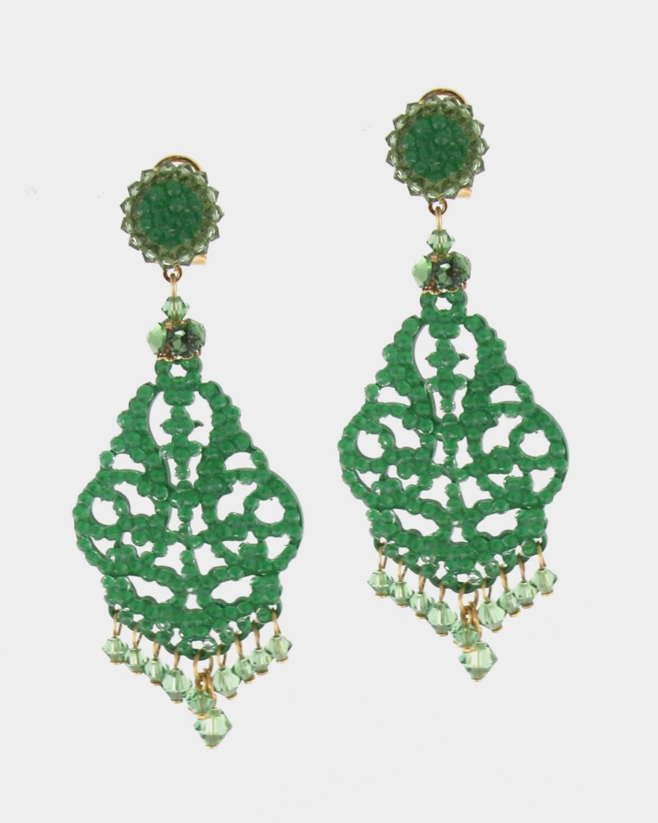 Pendientes Dublos cristales Swarovski verde