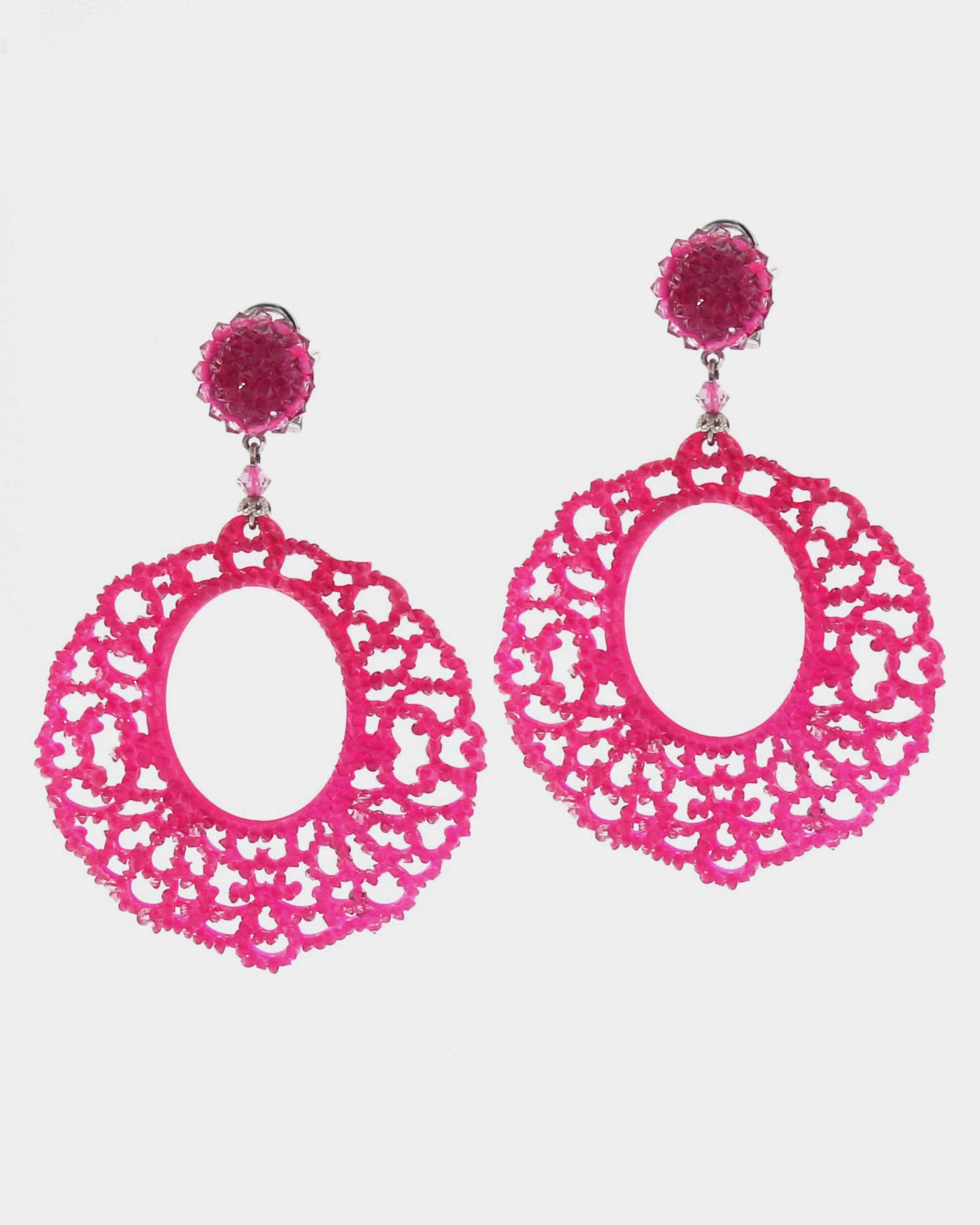 Pendientes Dublos cristales Swarovski rosa