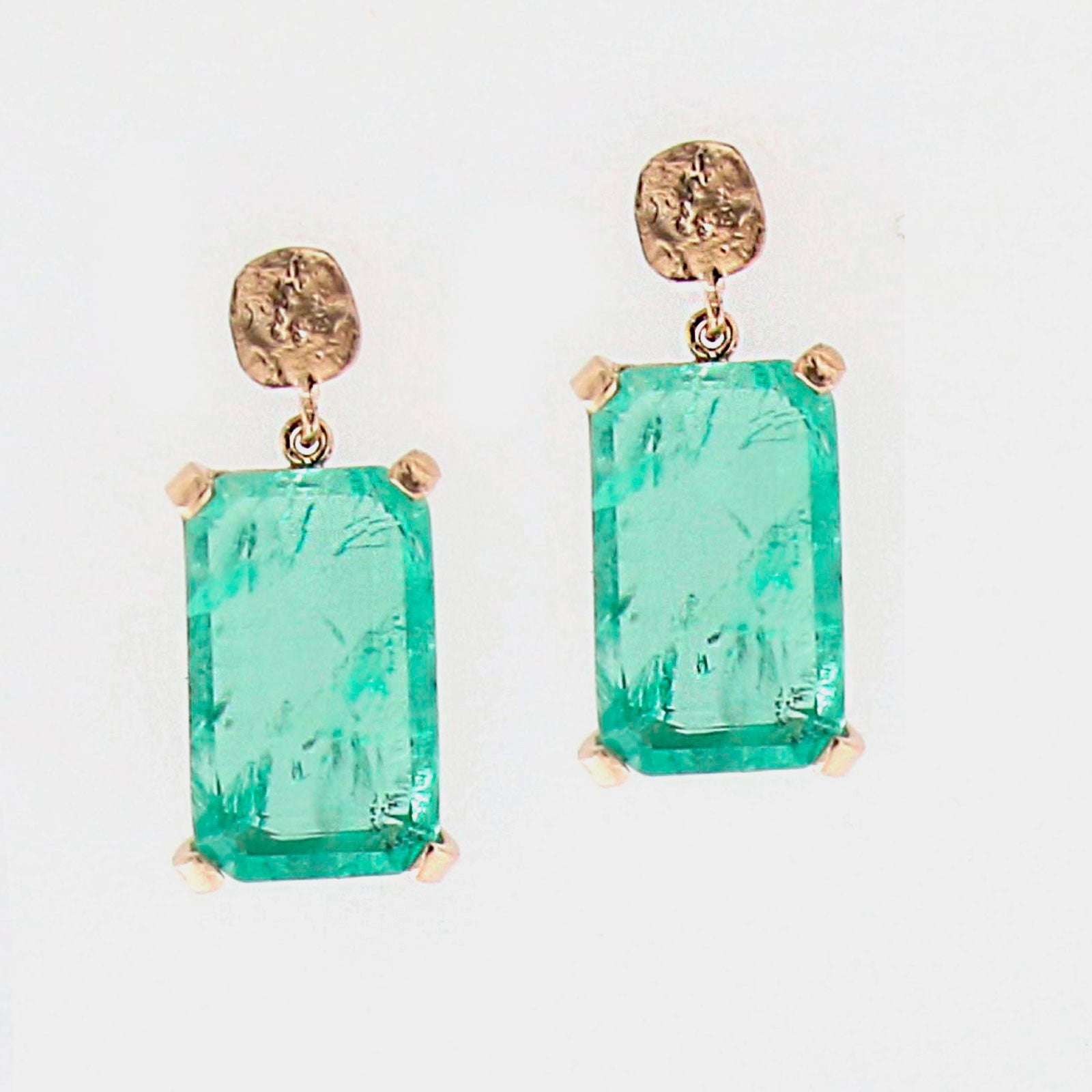 Pendientes plata y cristal esmeralda