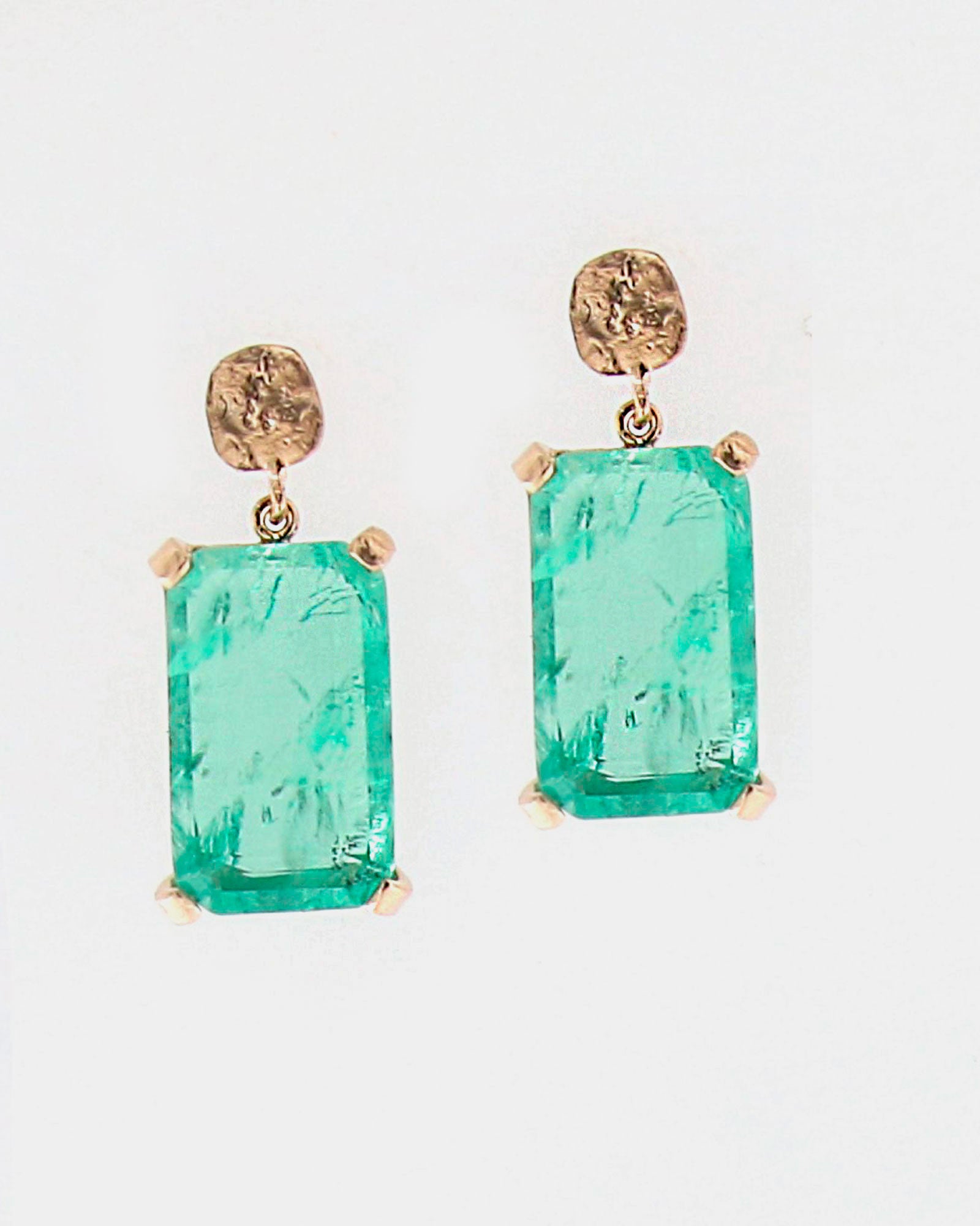 Pendientes plata y cristal esmeralda