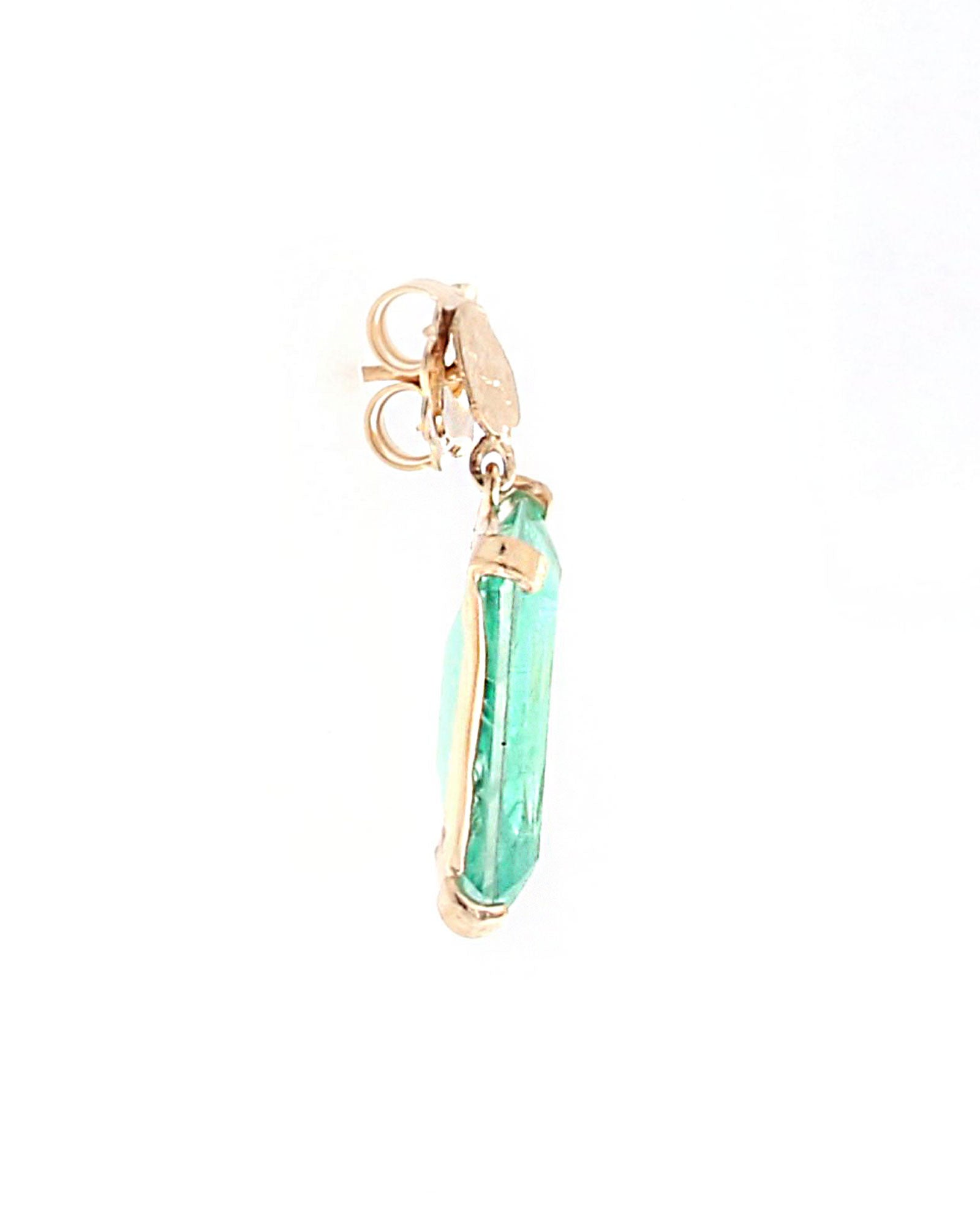 Pendientes plata y cristal esmeralda