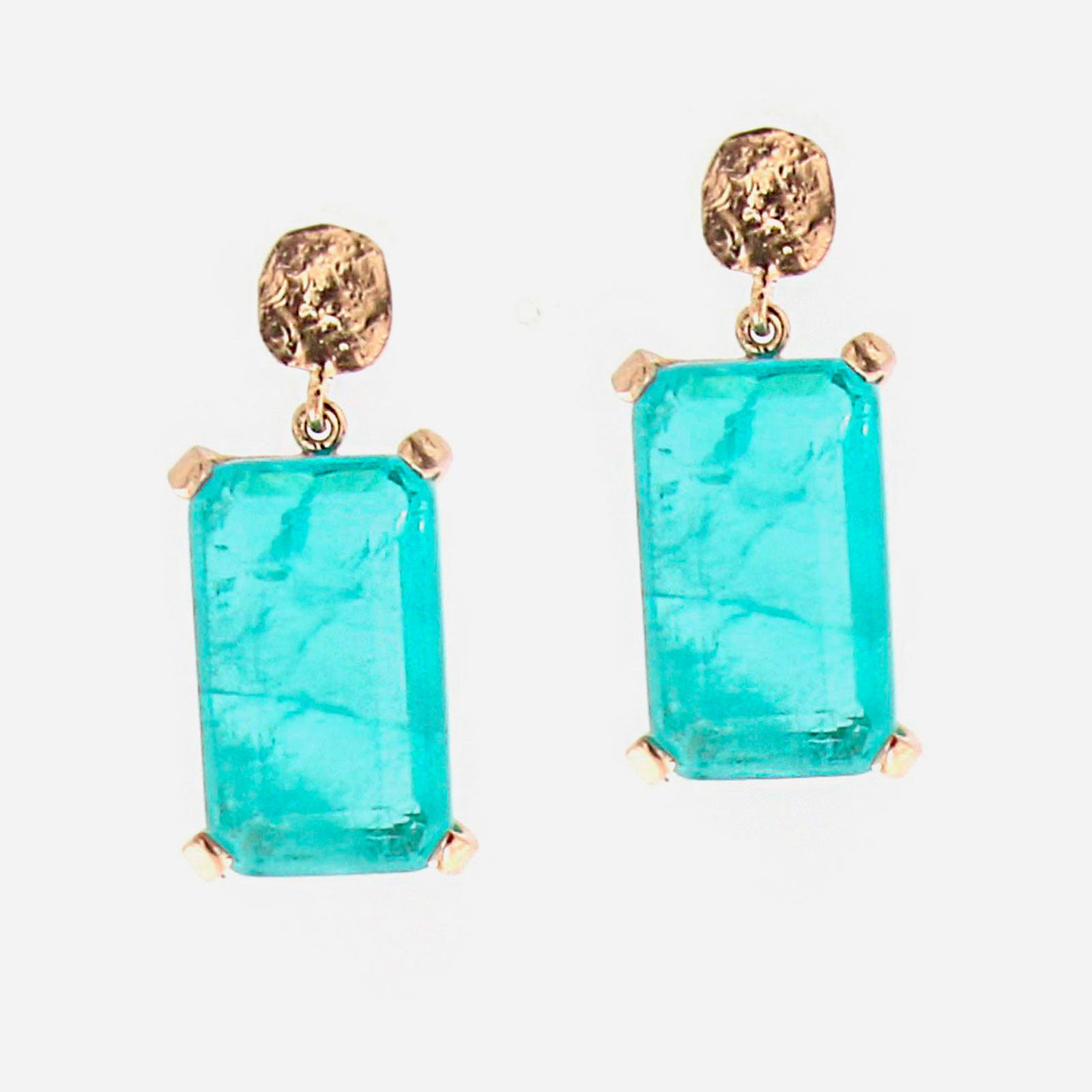 Pendientes plata y cristal turquesa