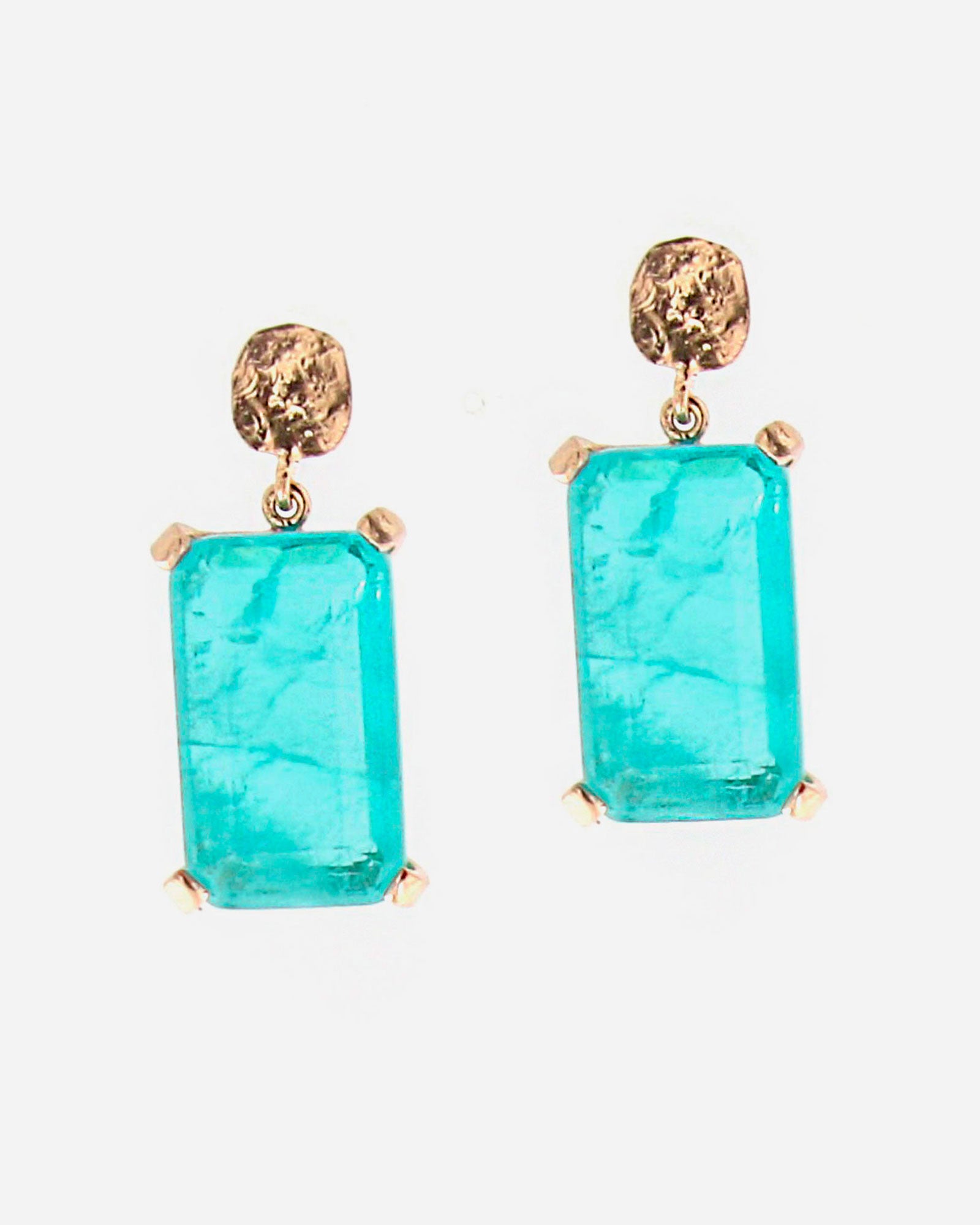 Pendientes plata y cristal turquesa