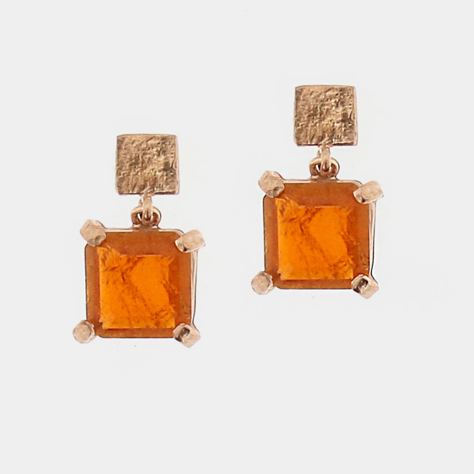 Pendientes plata y cristal madera