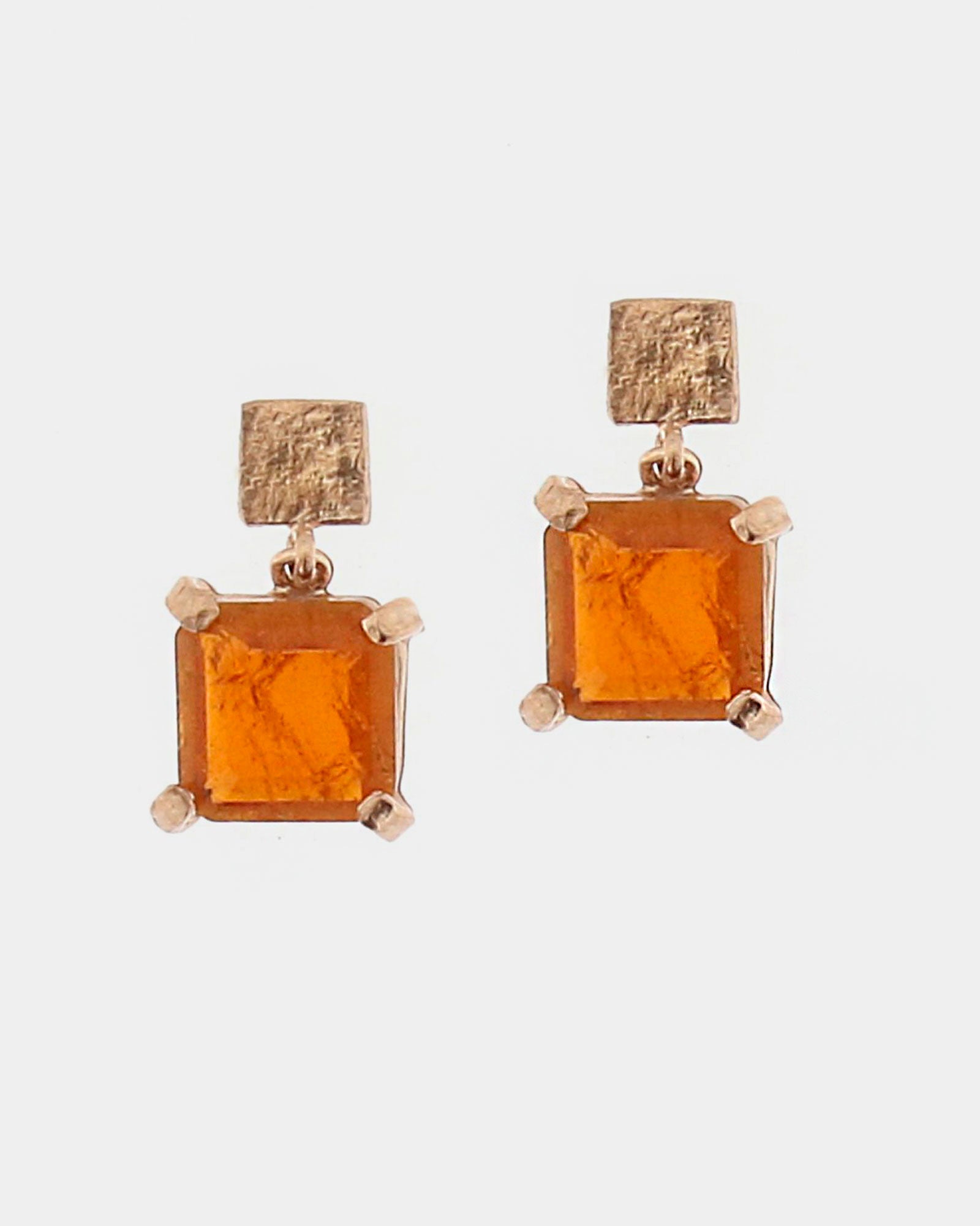 Pendientes plata y cristal madera