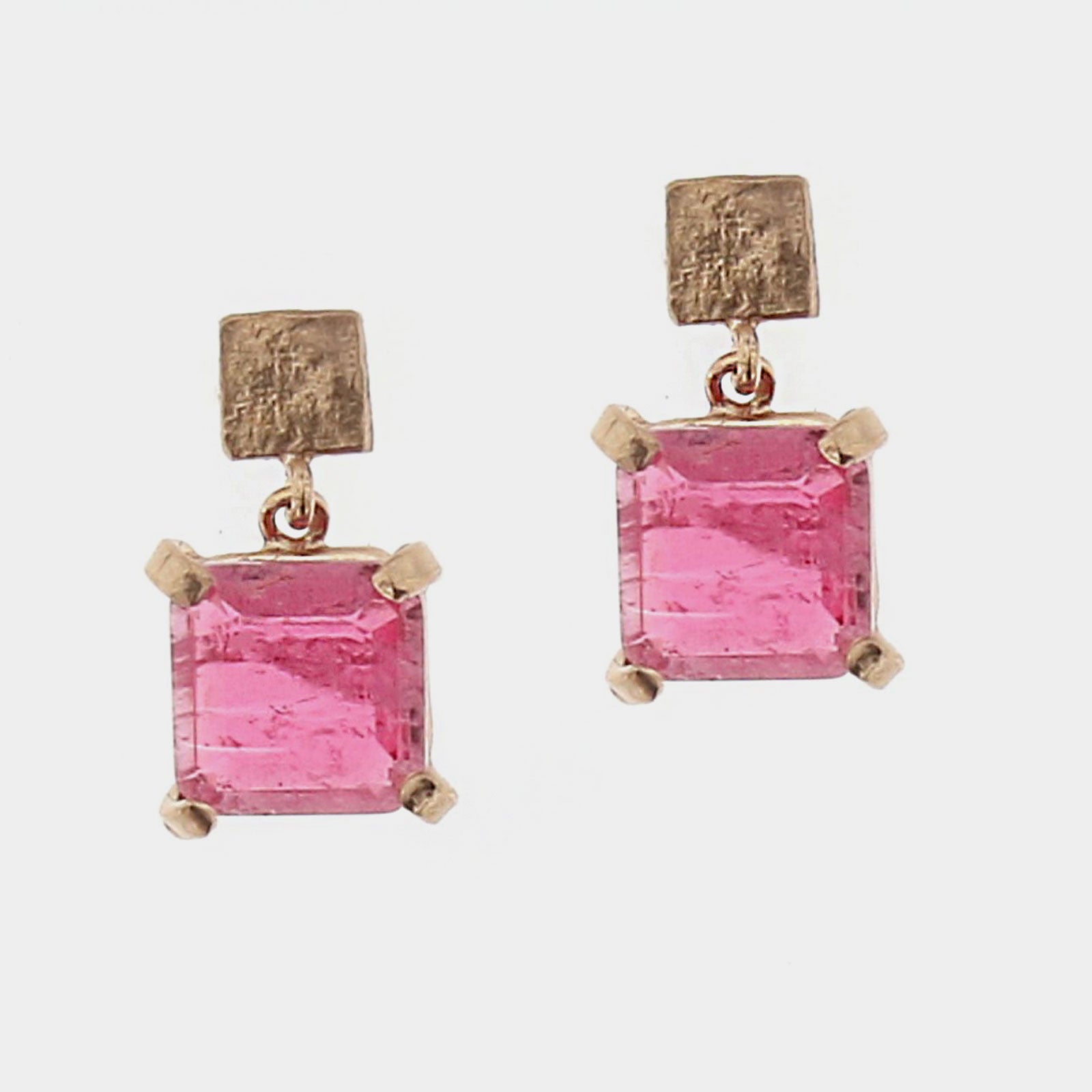 Pendientes plata y cristal fresa