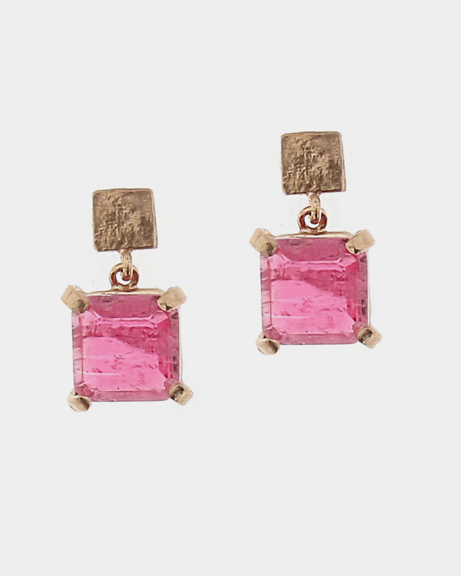 Pendientes plata y cristal fresa