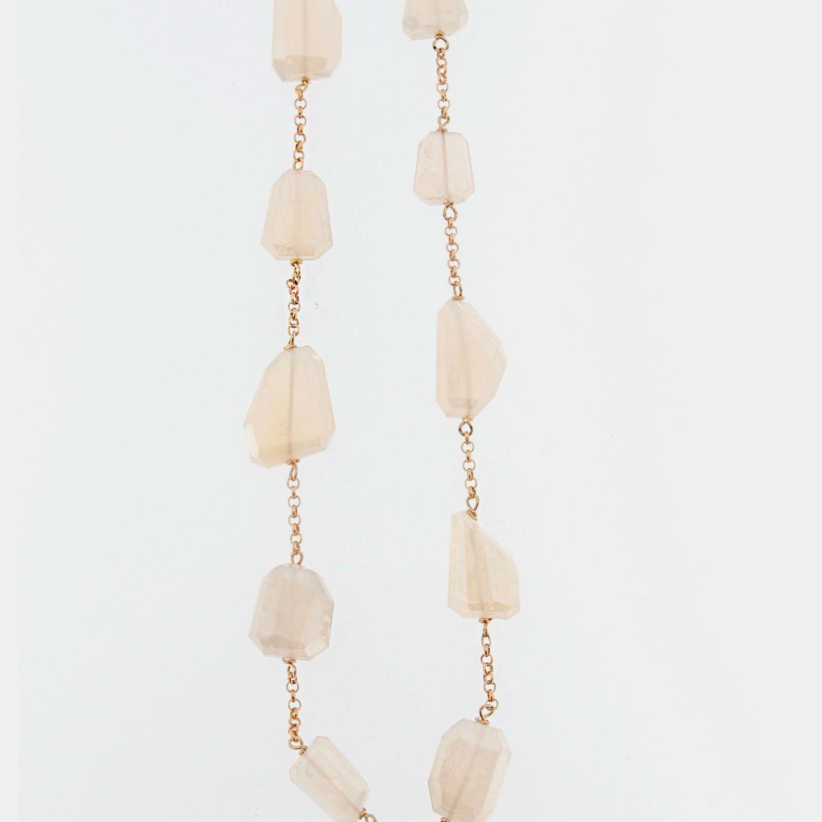 Collar largo plata y piedra luna