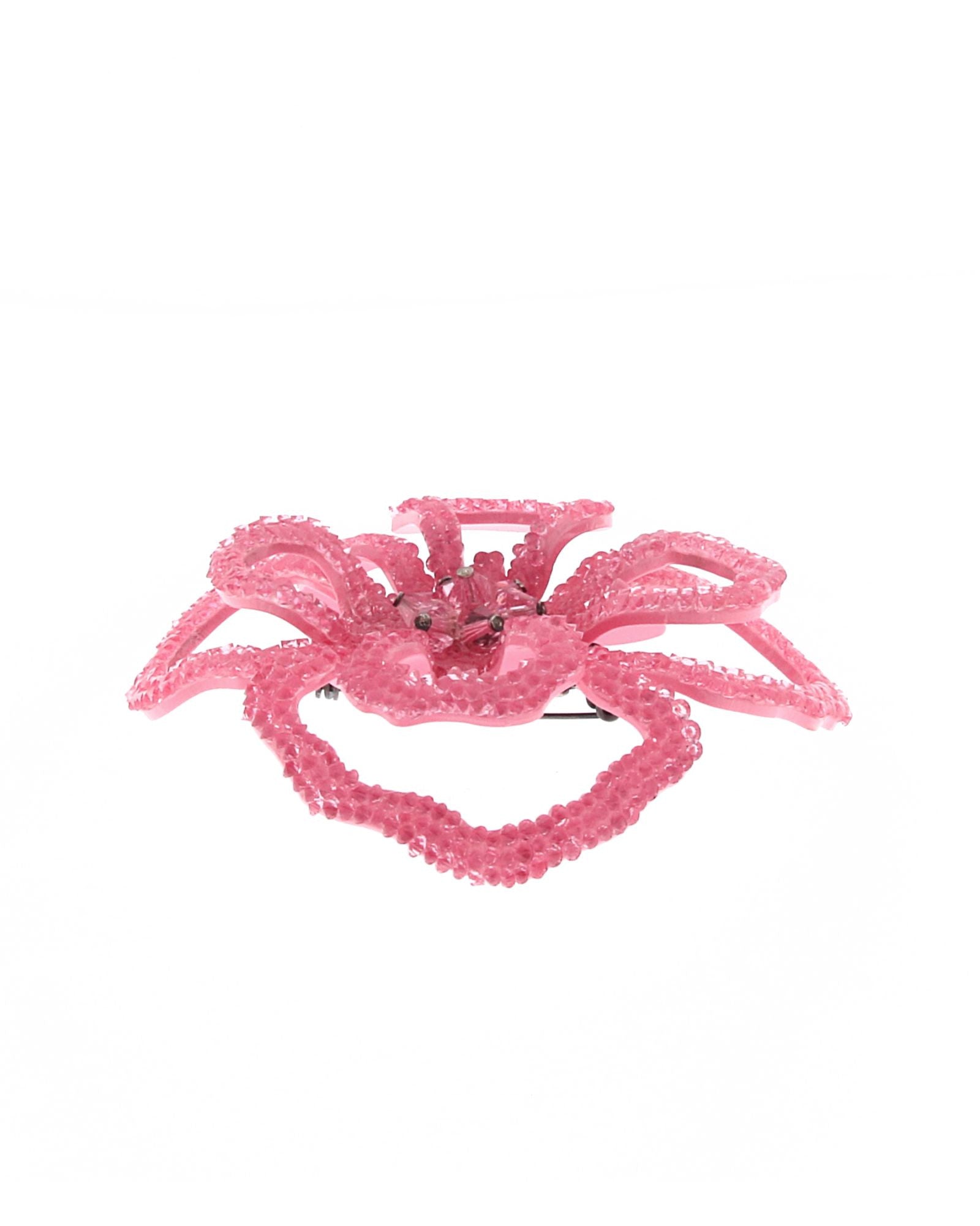 Broche swarovski flor rosa