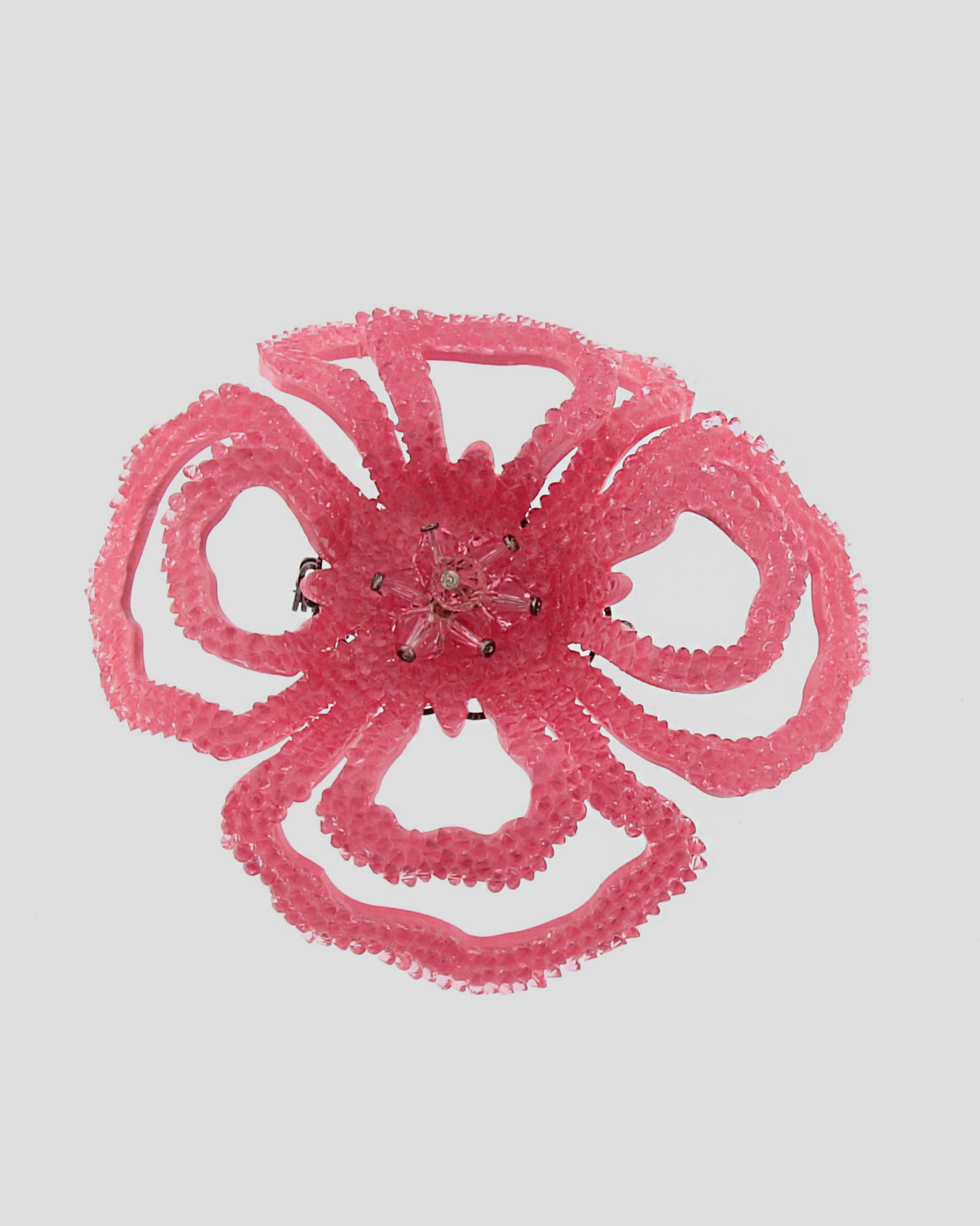 Broche swarovski flor rosa