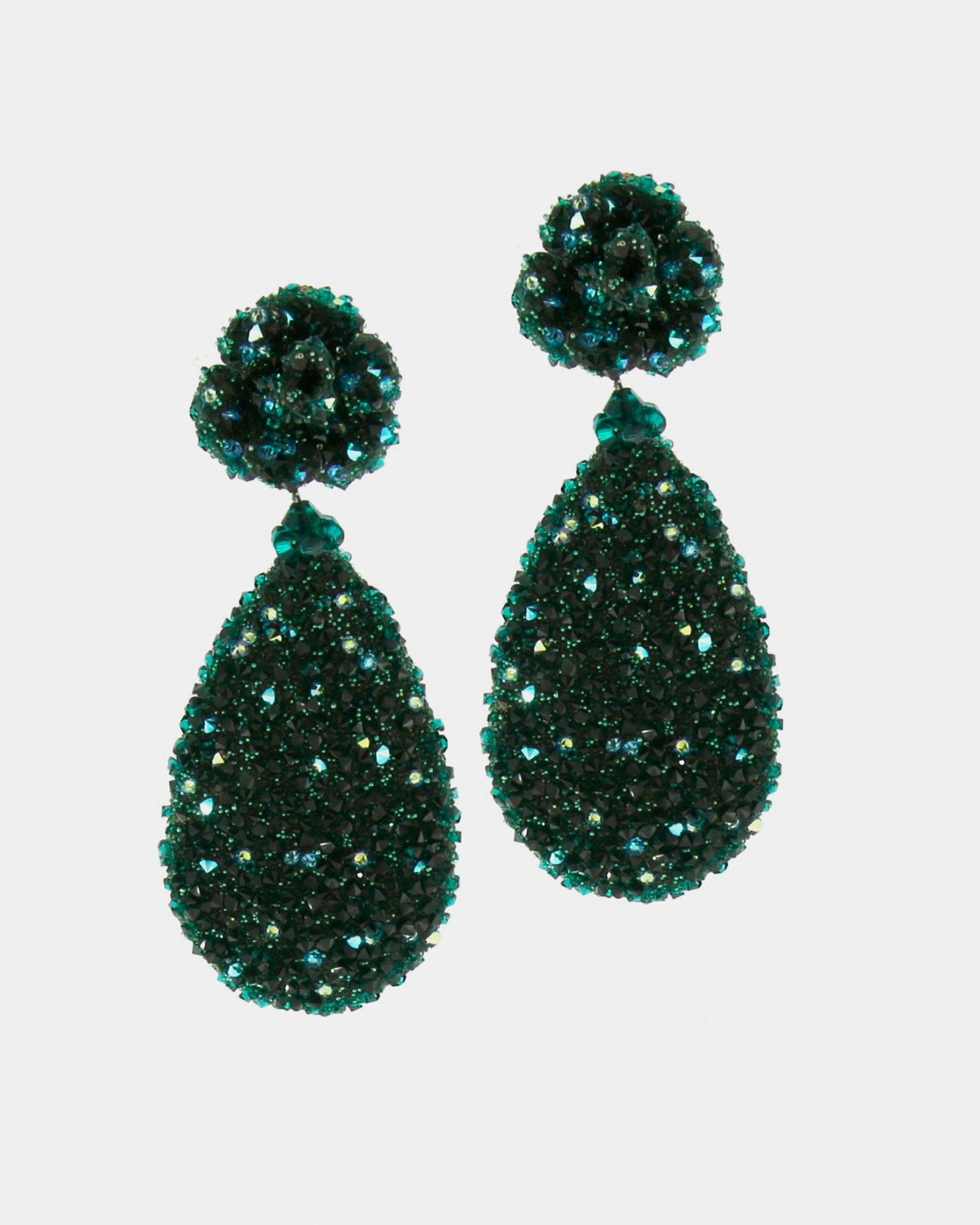 Swarovski green Flora earrings 
