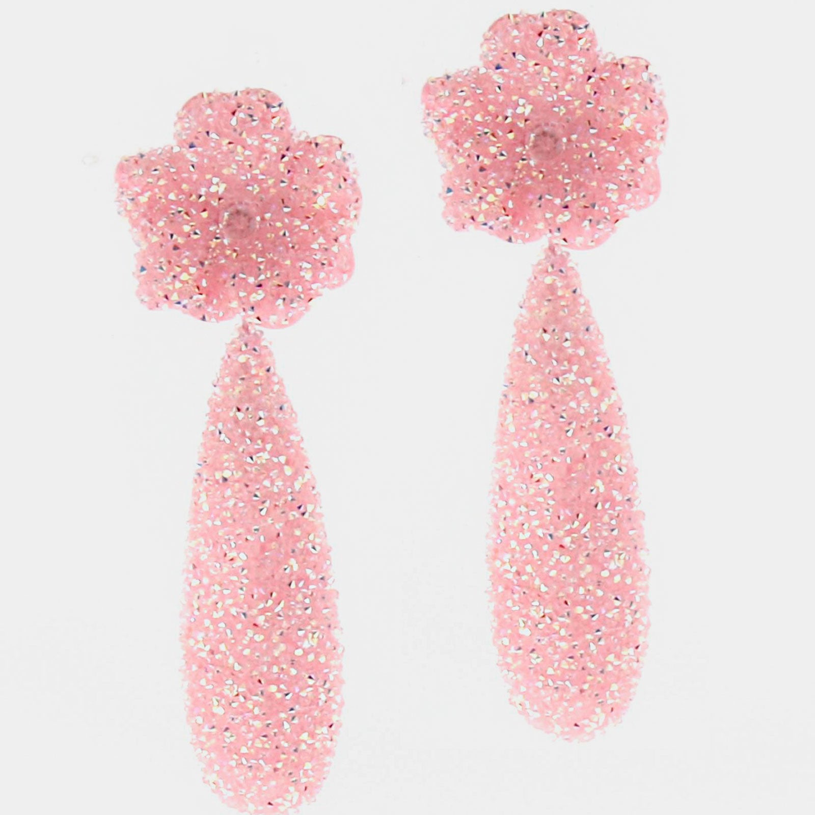Pendientes Serissa glitter rosa