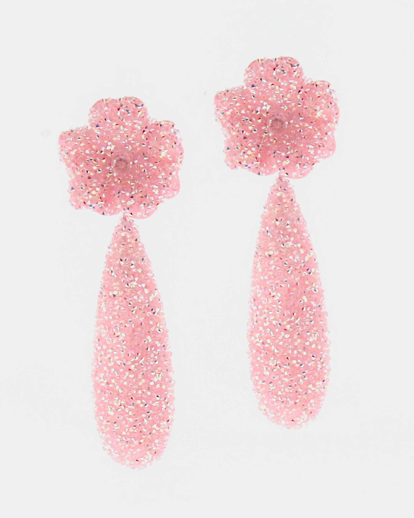 Pendientes Serissa glitter rosa