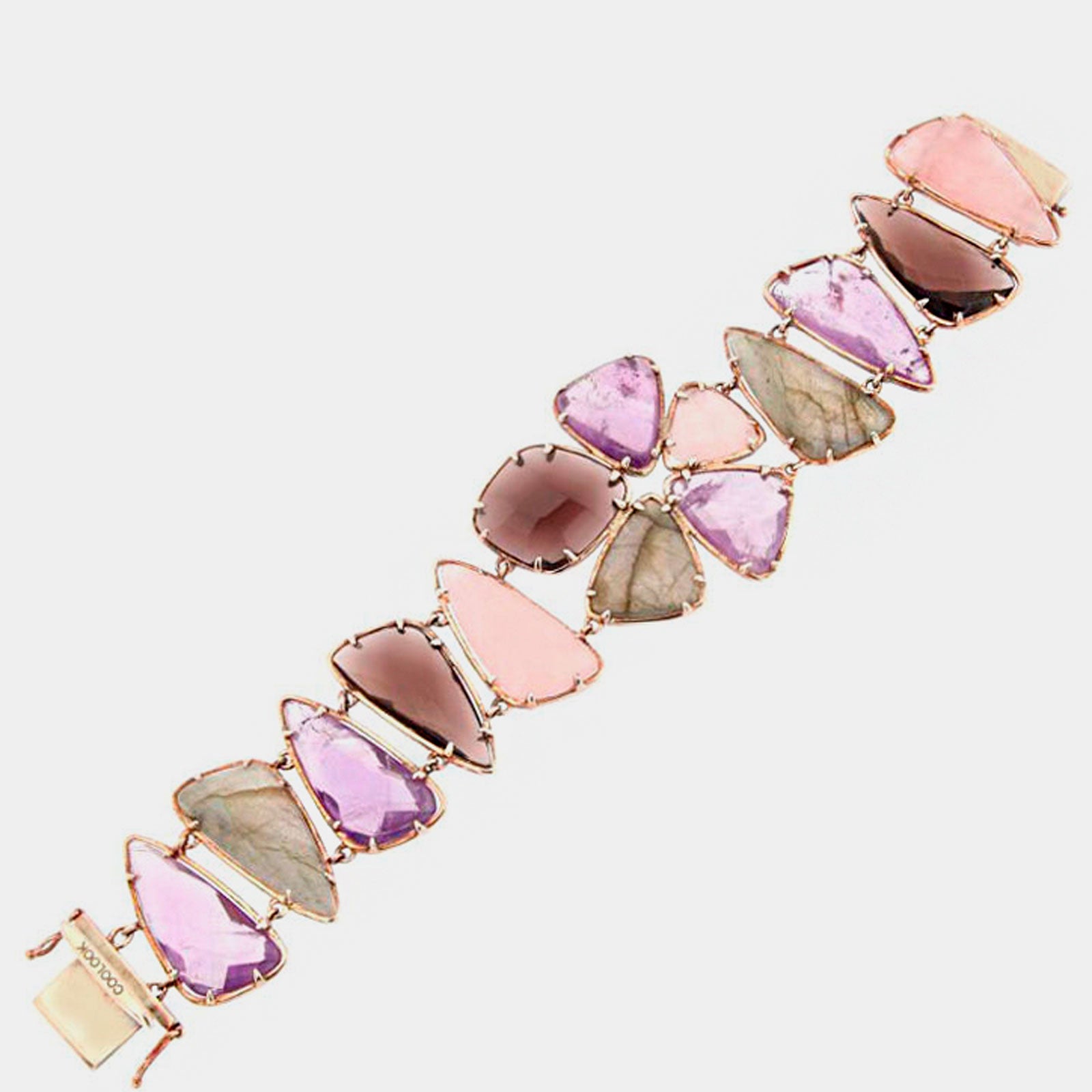 Pulsera Bee plata con piedras semipreciosas