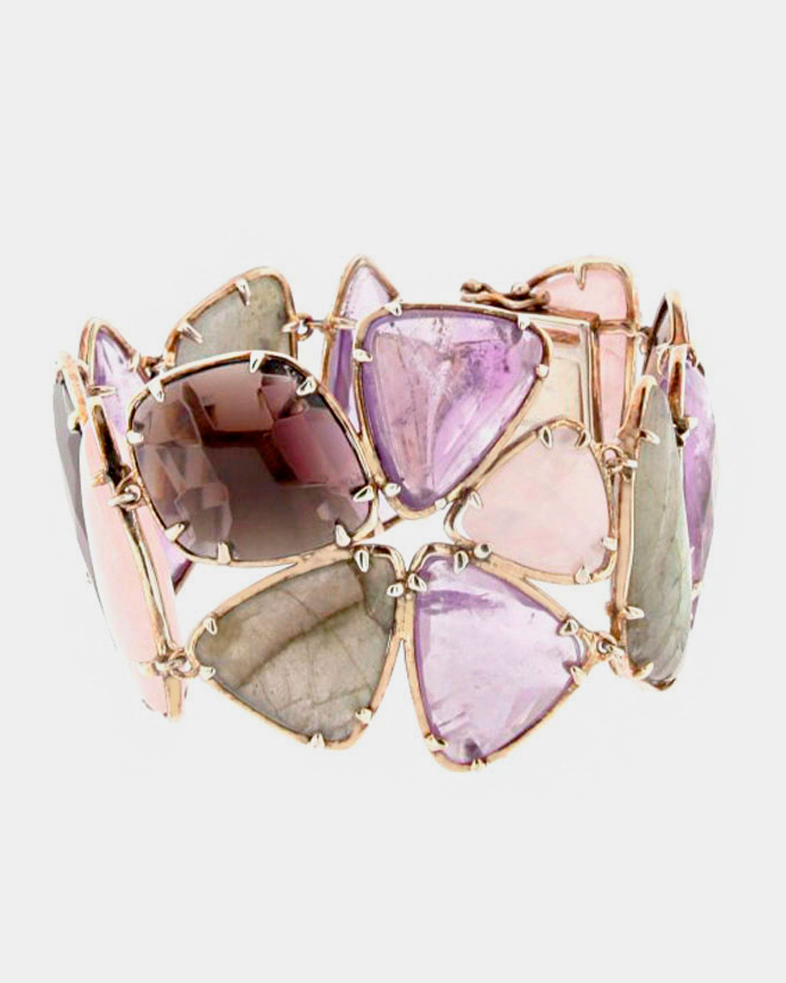 Pulsera Bee plata con piedras semipreciosas