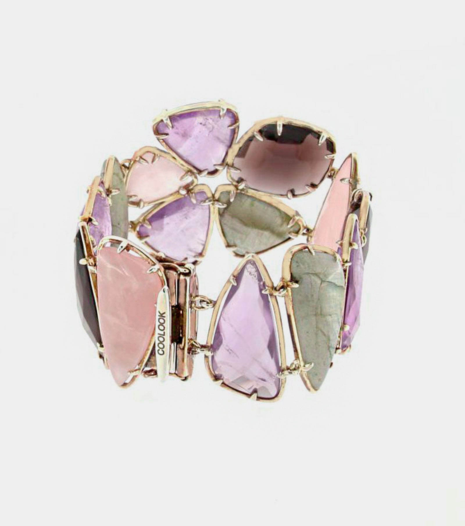 Pulsera Bee plata con piedras semipreciosas