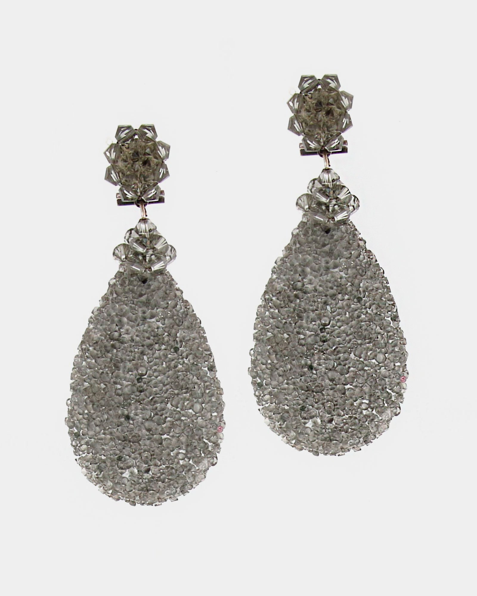 Dublos teardrop pendant with Swarovski crystals in grey