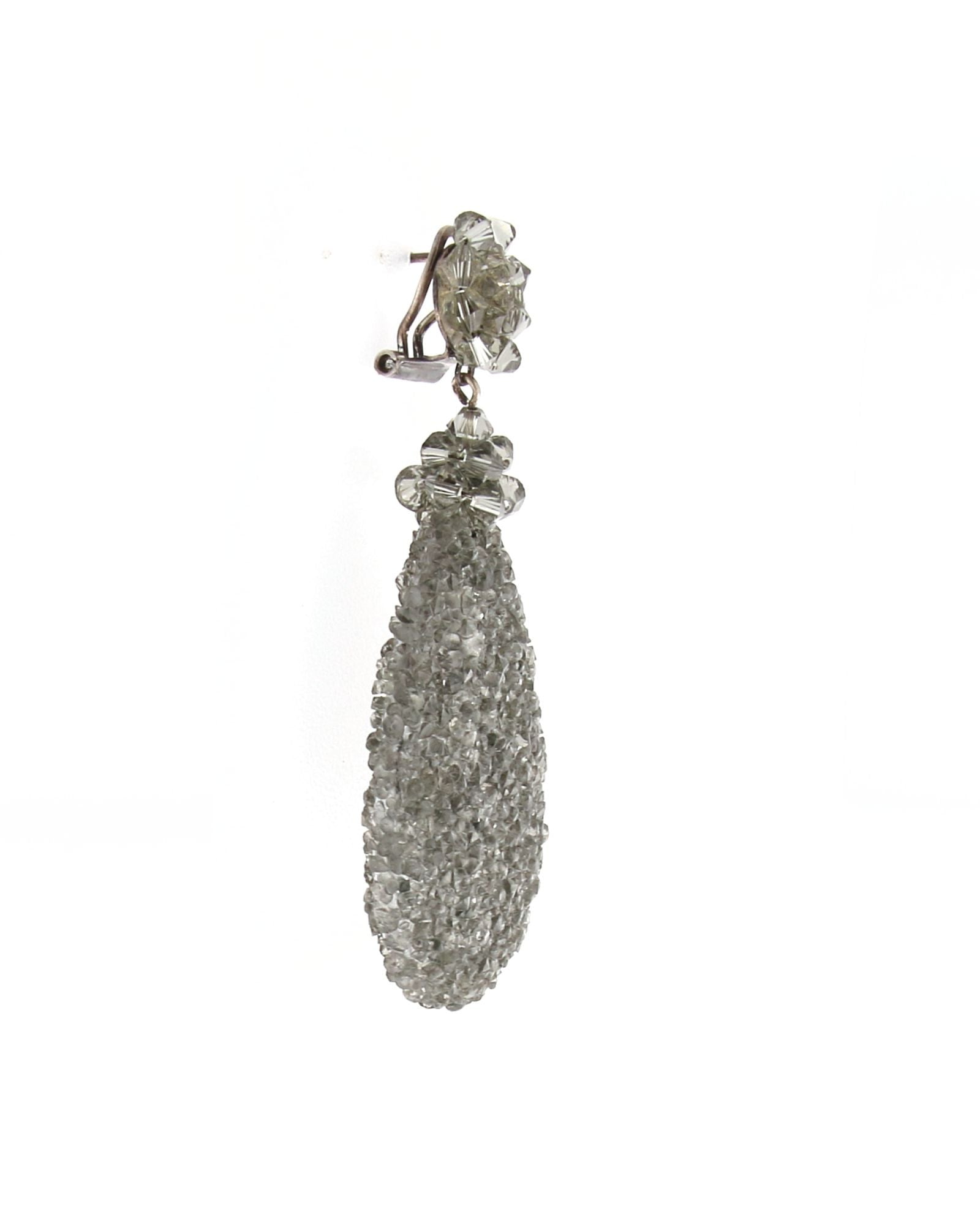 Dublos teardrop pendant with Swarovski crystals in grey
