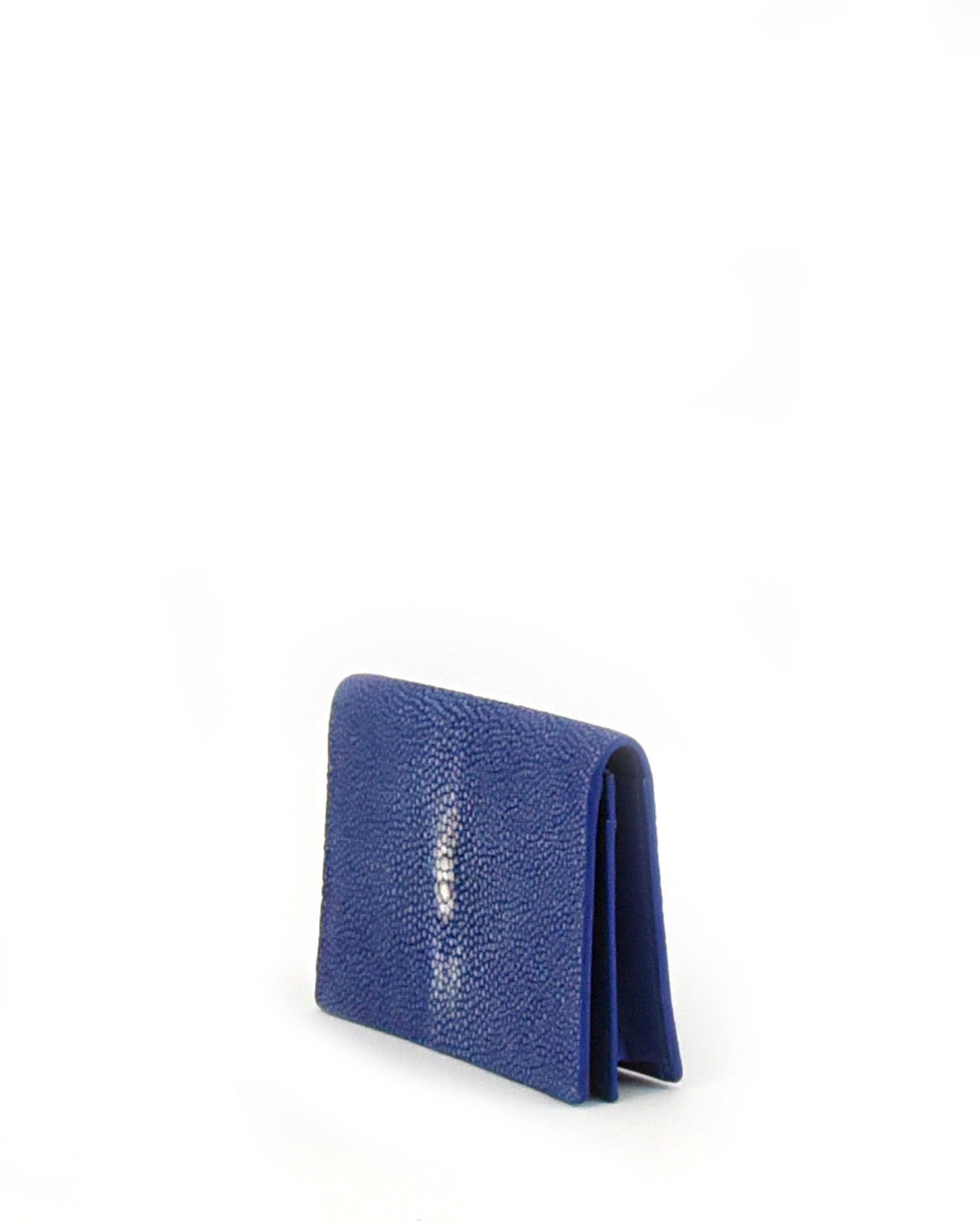 Tarjetero piel pez azul