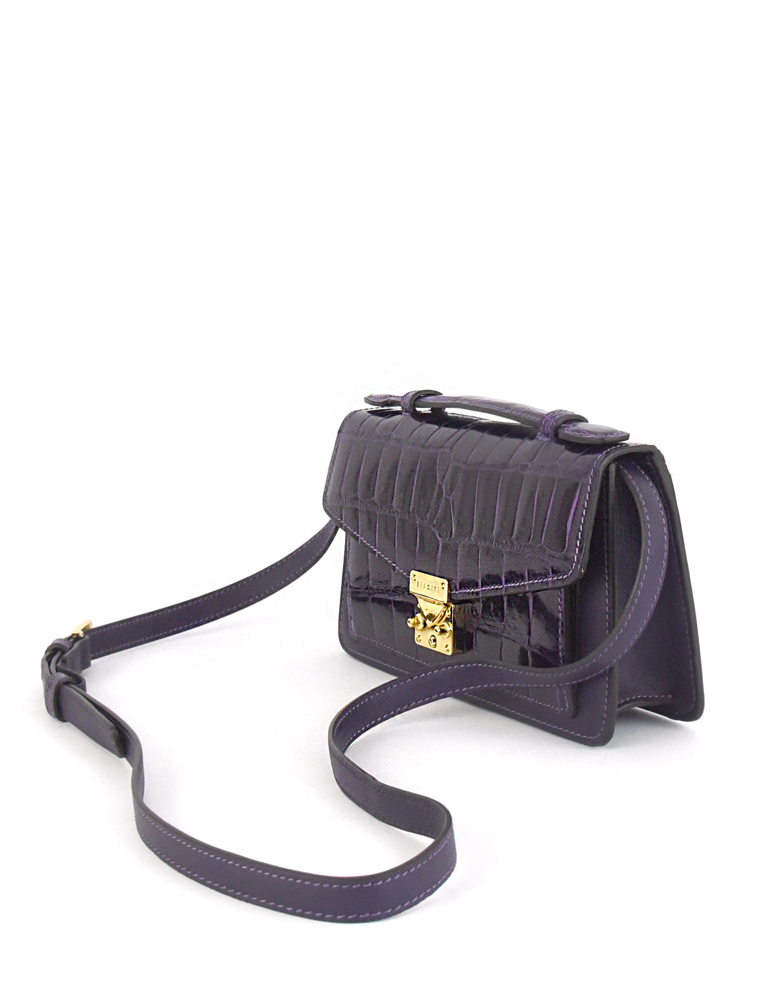 Bandolera Divina viola piel coco