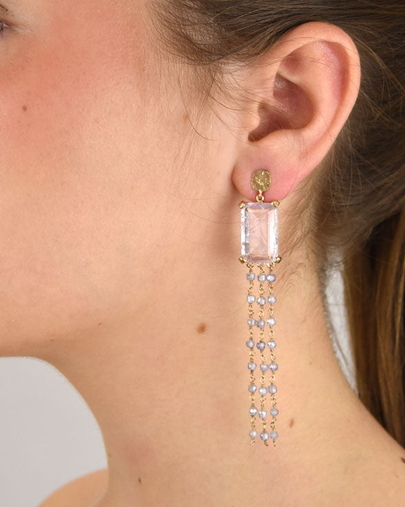 Pendientes plata y cristal glicine