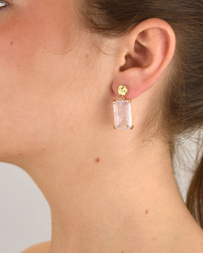 Pendientes plata y cristal Glicina