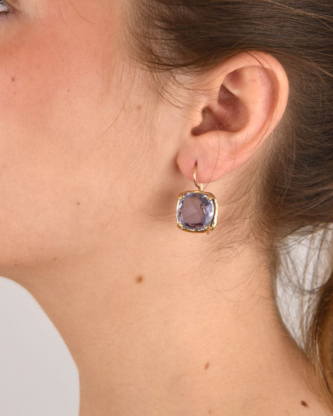 Pendientes plata y cristal Very peri