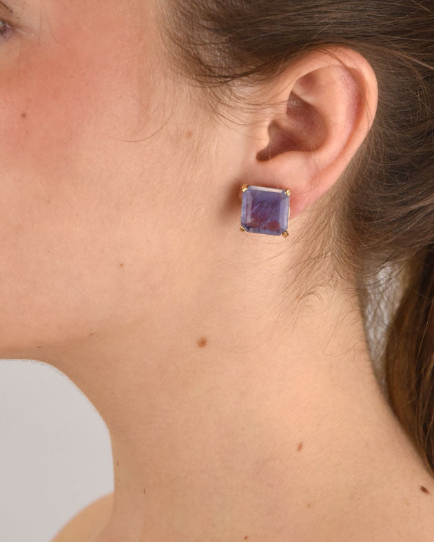 Pendientes plata cristal Very Peri