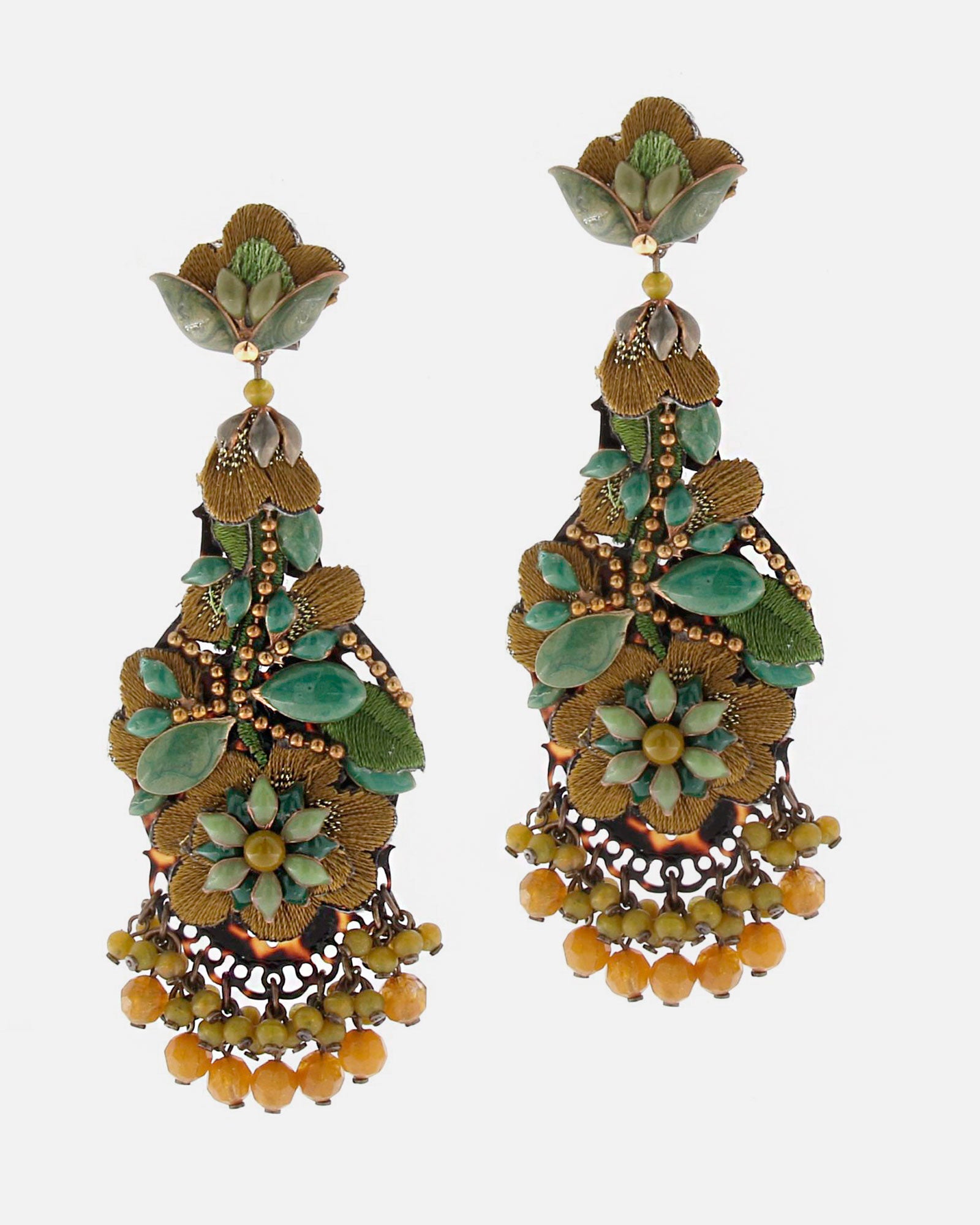 Pendientes Gala tela y esmalte