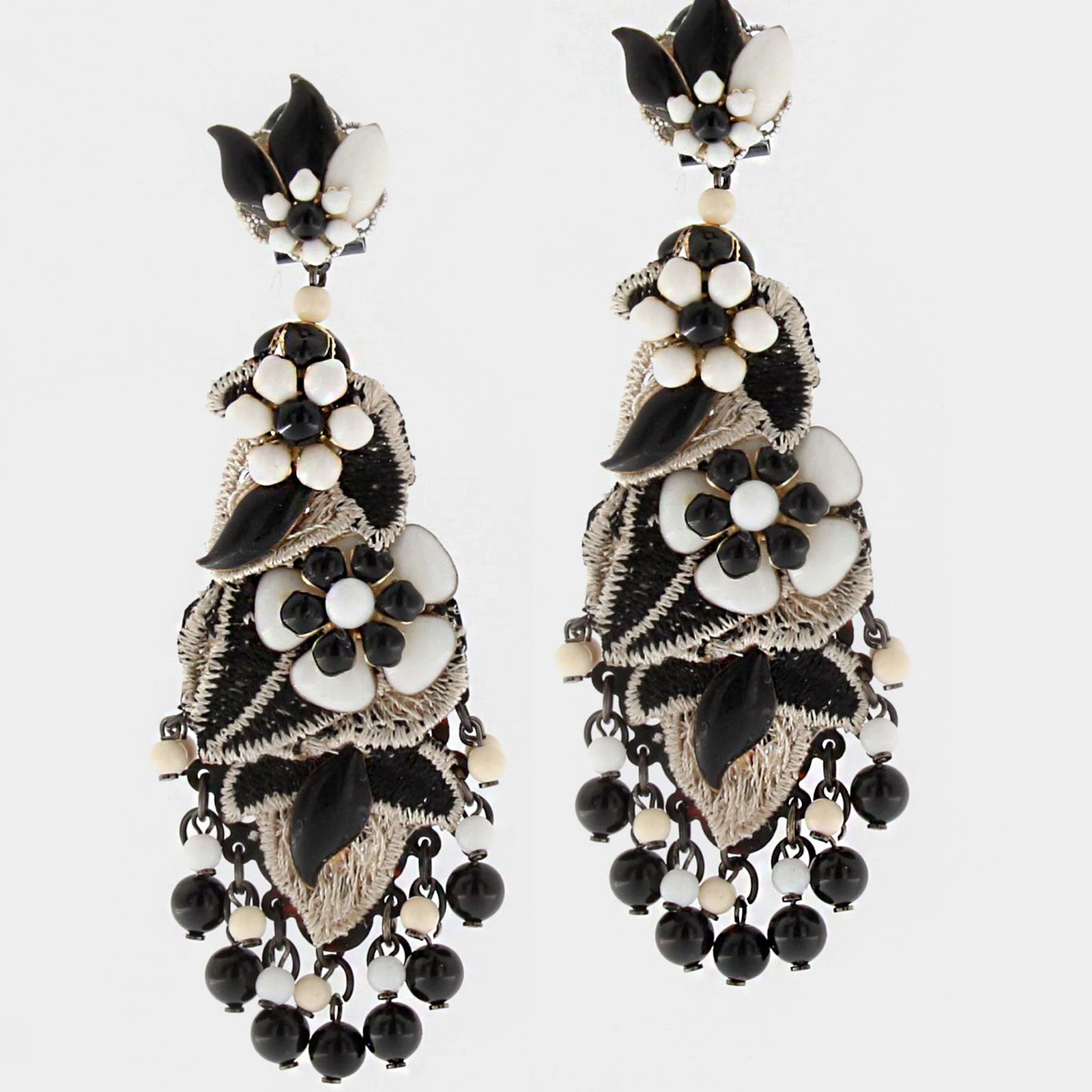 Candy earrings made of fabric and enamel 