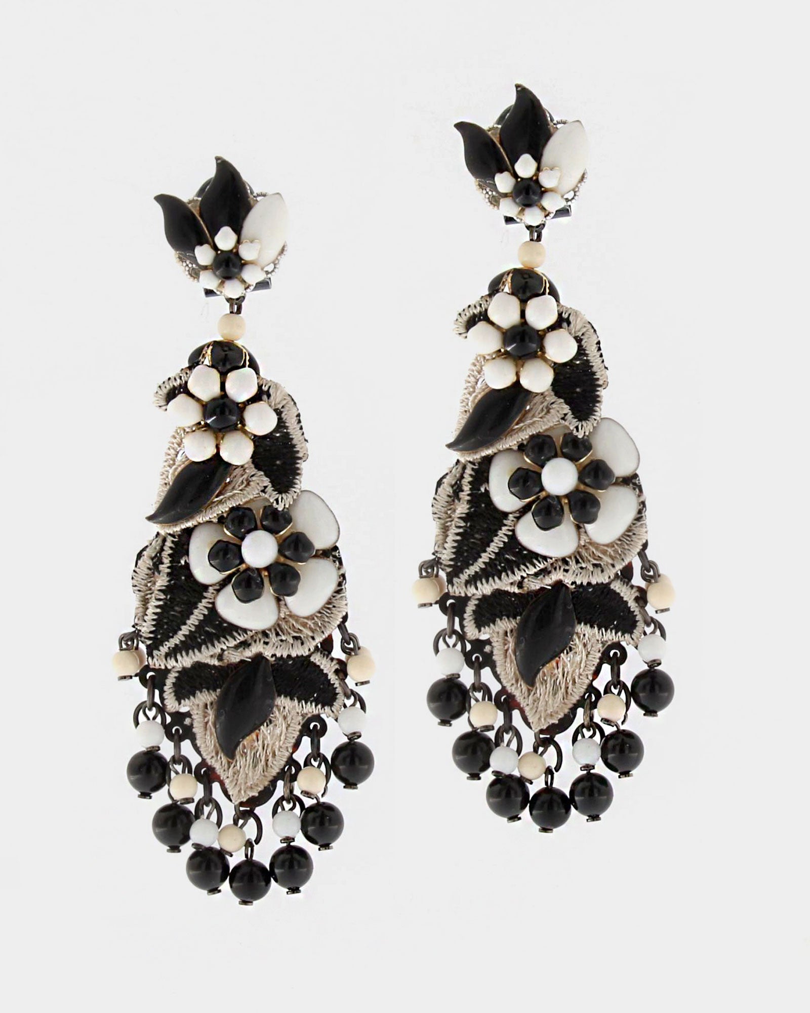 Candy earrings made of fabric and enamel 