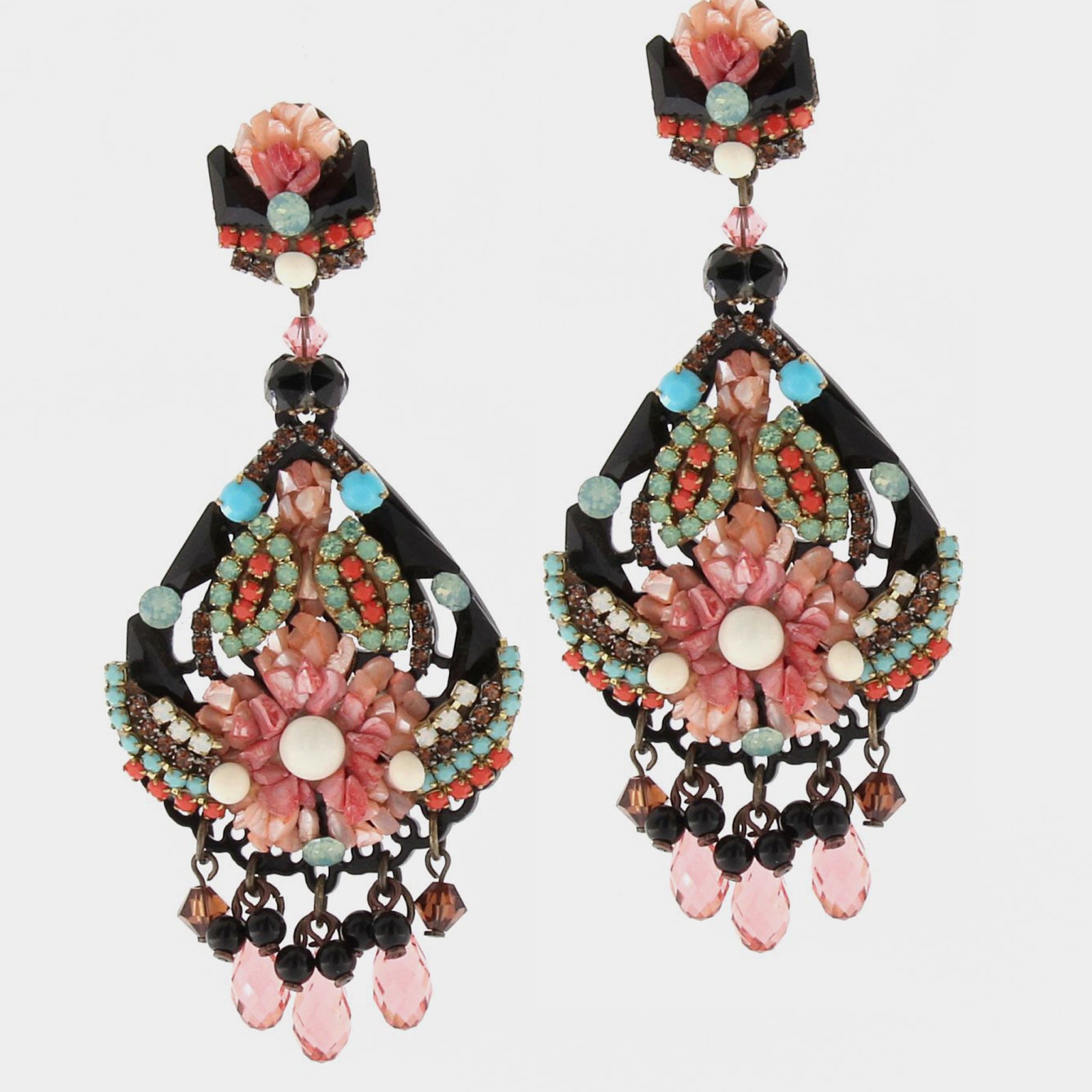 Pendientes Grace nácar y strass