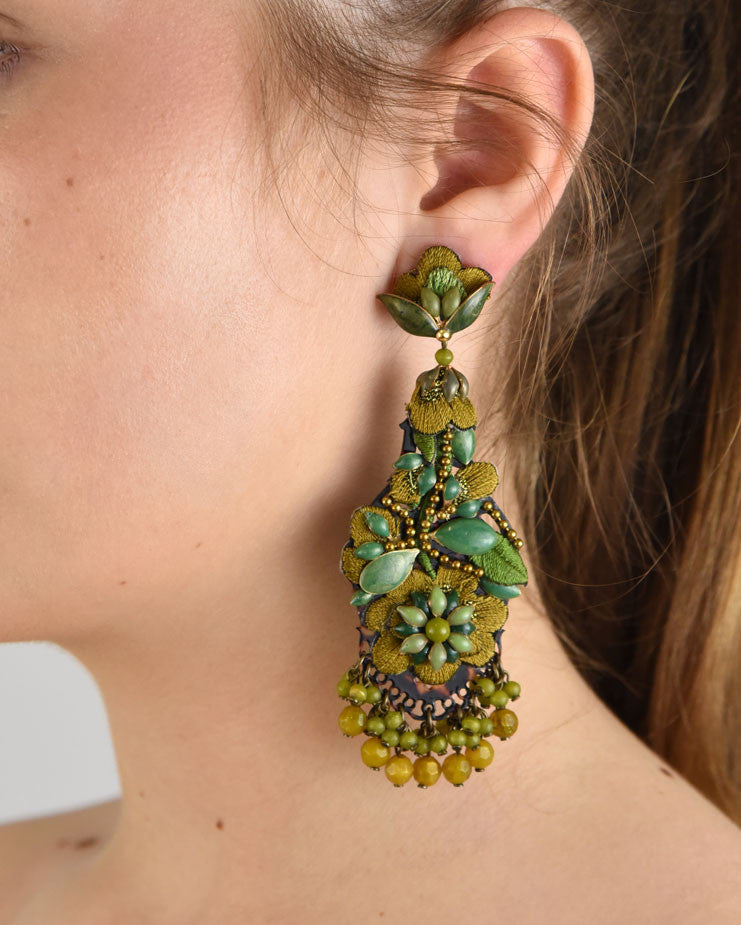 Pendientes Gala tela y esmalte