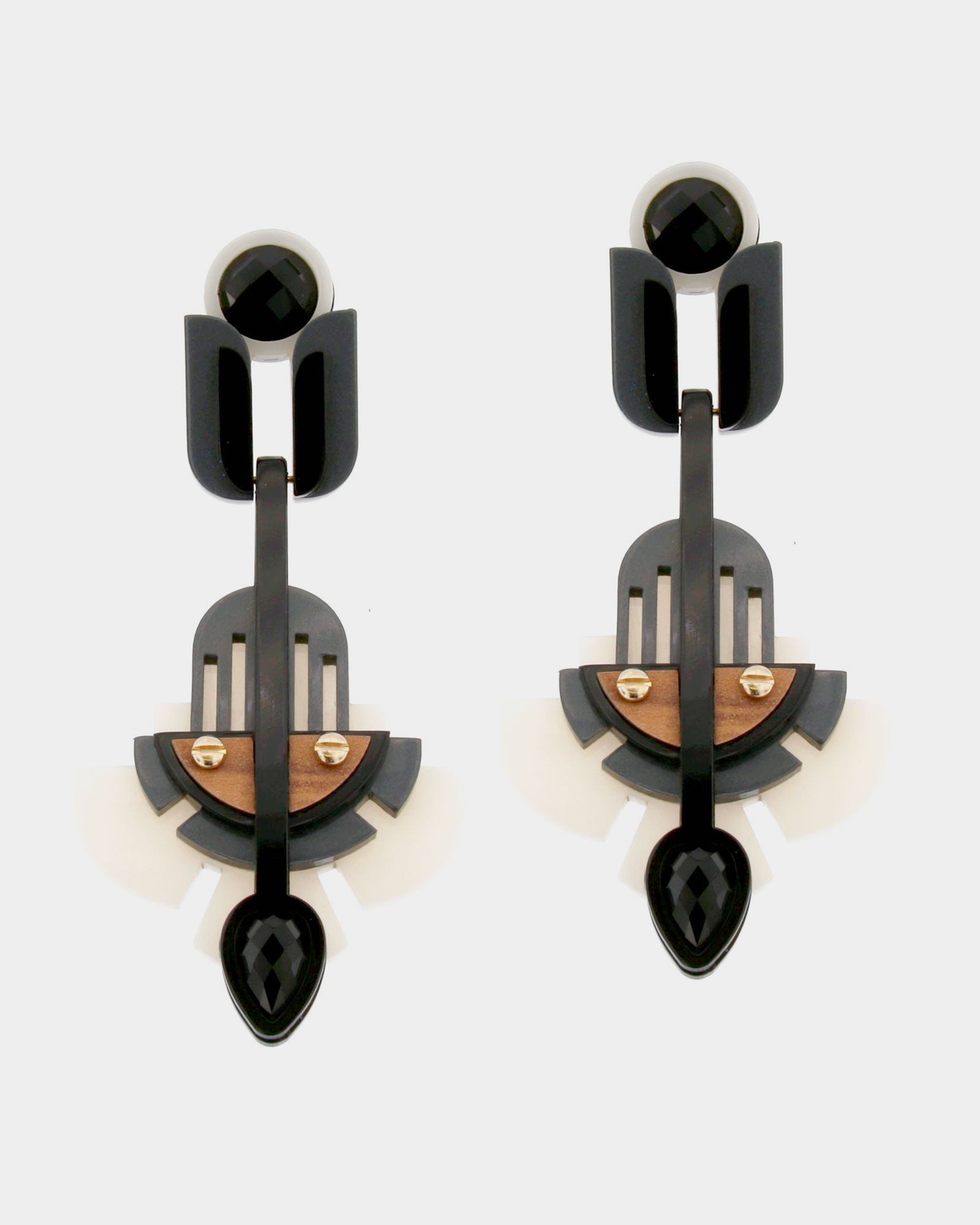 Pendiente Crillón Blanco y Negro