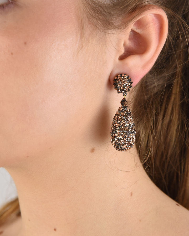Pendientes swarovski champán rosé