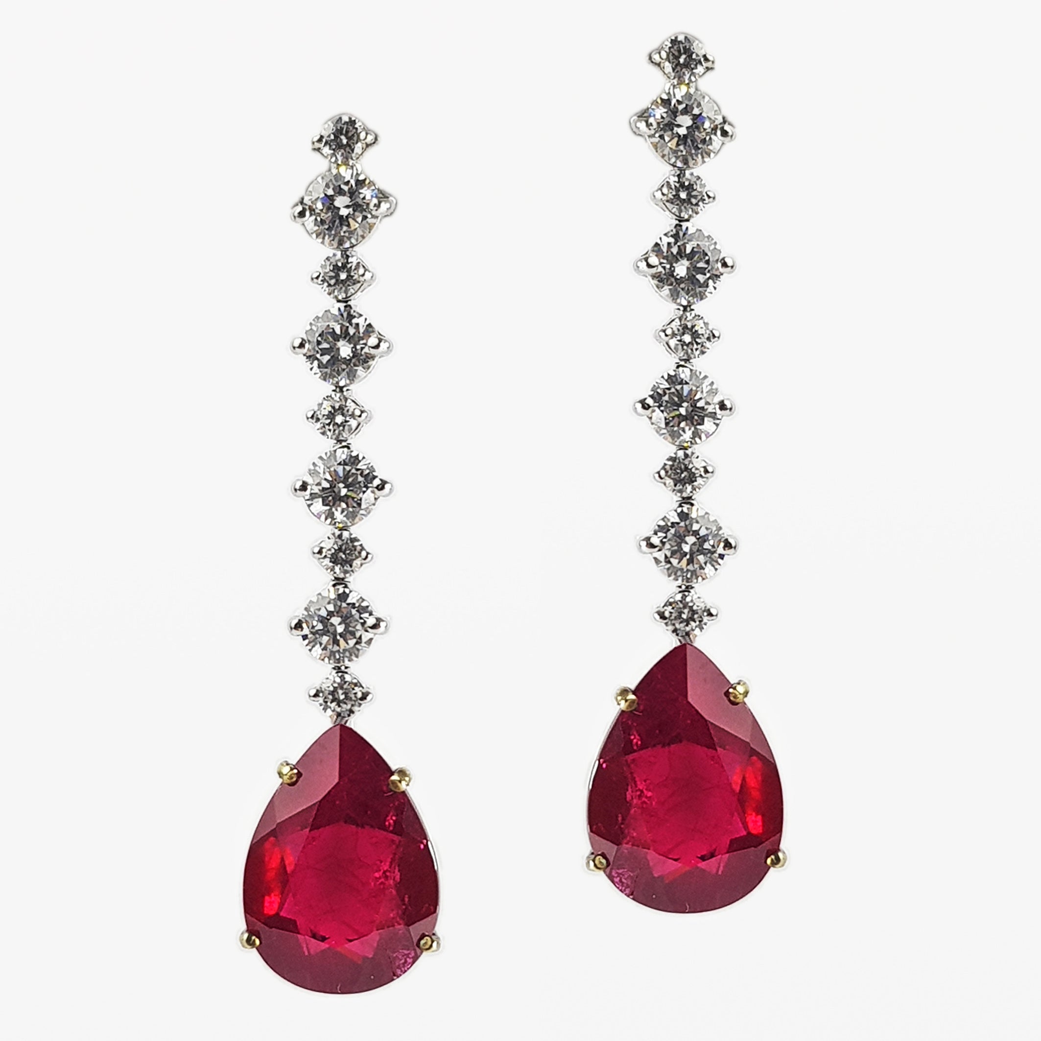 Pendientes plata y zirconita rubí