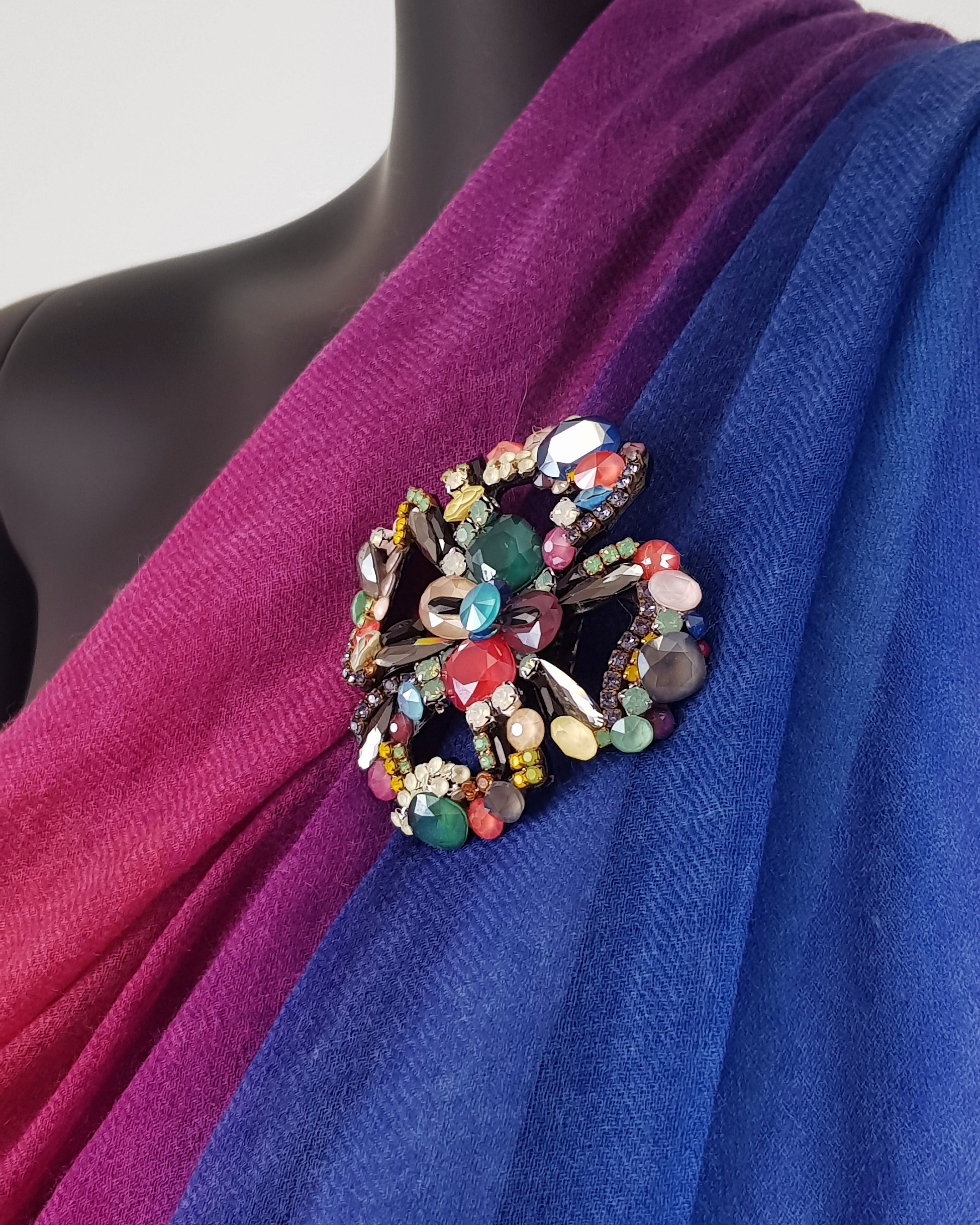 Multicolored flower brooch