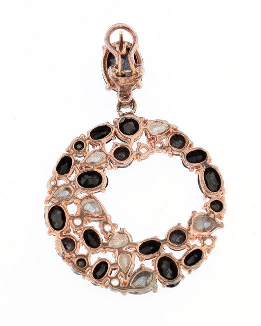 Pendientes plata, espinelas y labradorita