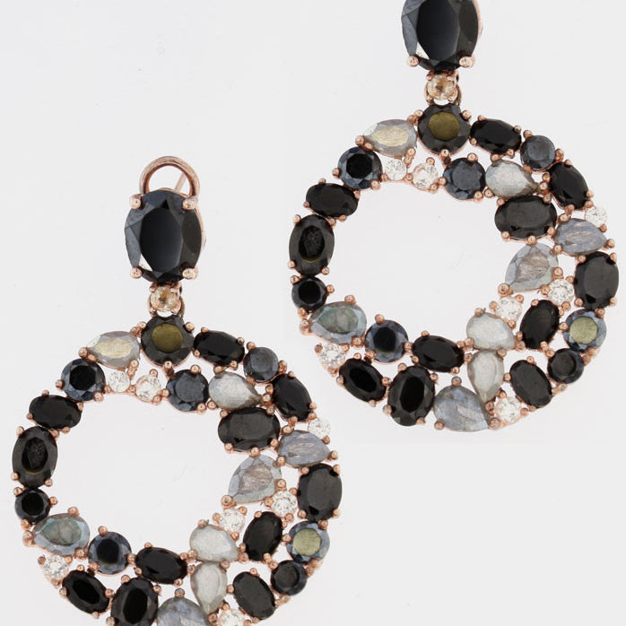 Pendientes plata, espinelas y labradorita